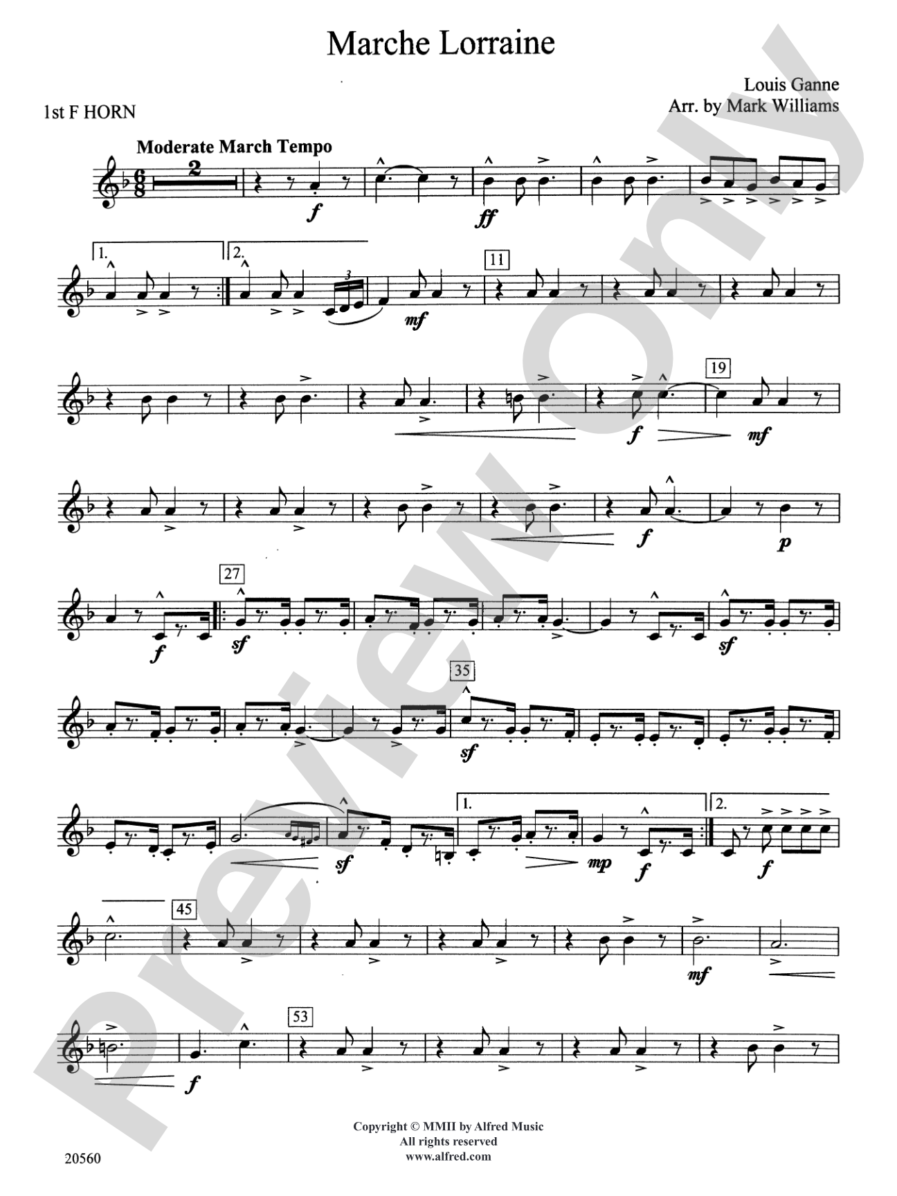 Marche Lorraine: 1st F Horn