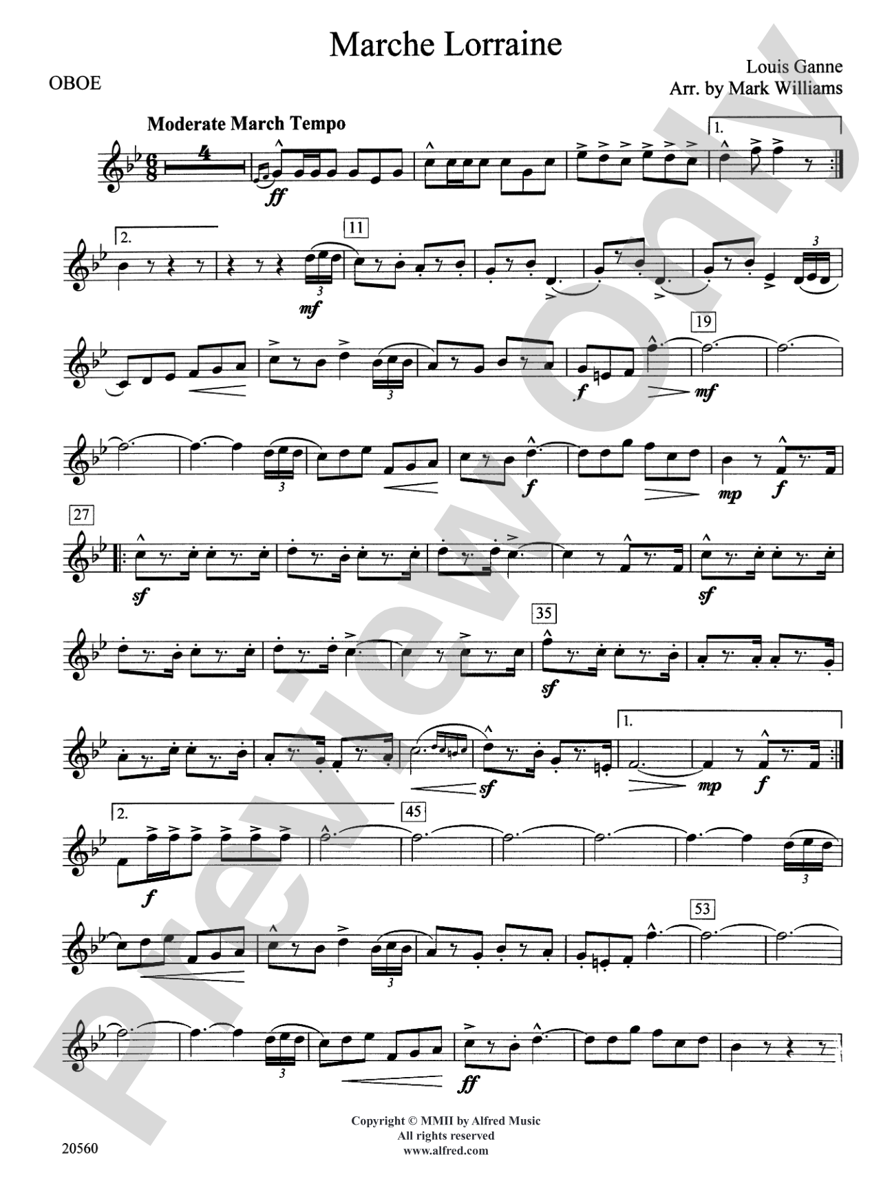 Marche Lorraine: Oboe