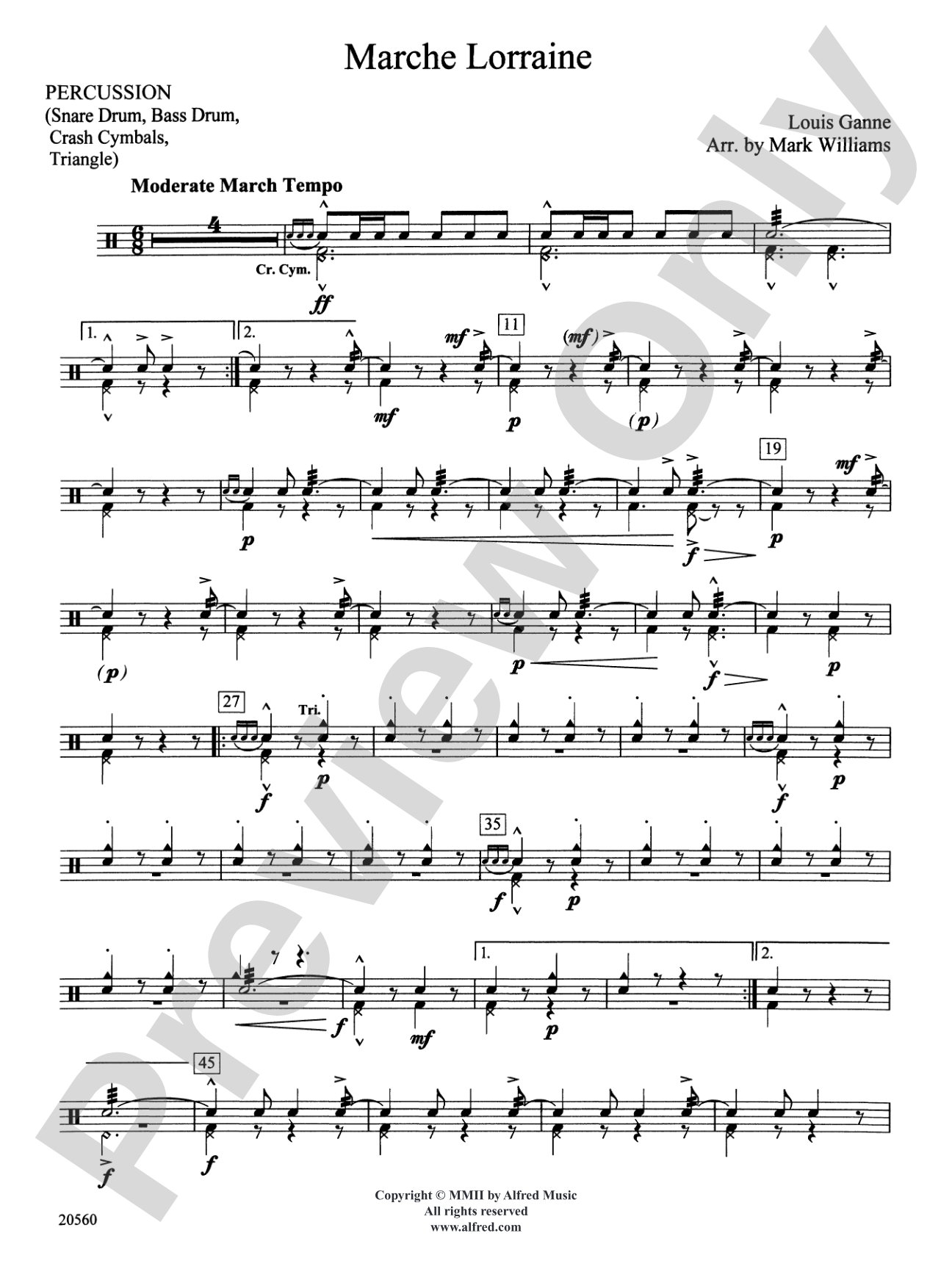 Marche Lorraine: 1st Percussion