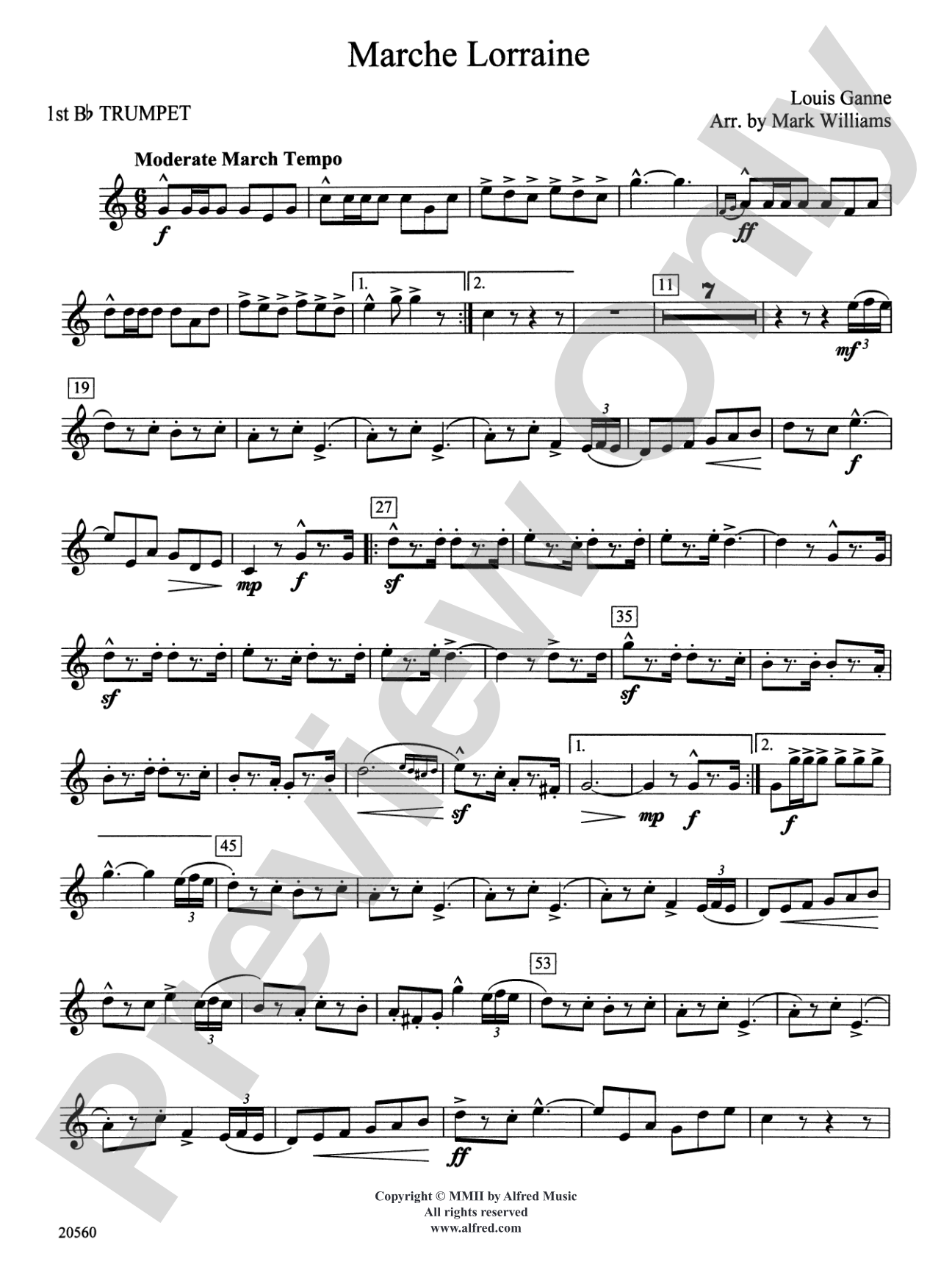 Marche Lorraine: 1st B-flat Trumpet