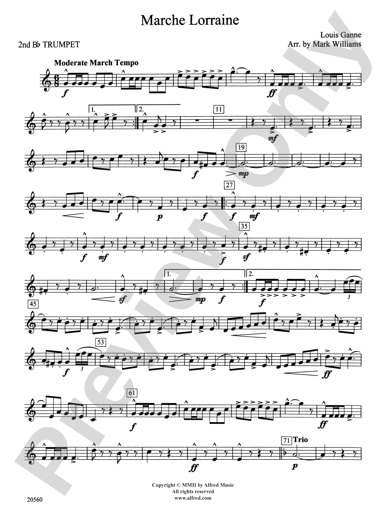 Marche Lorraine: 2nd B-flat Trumpet