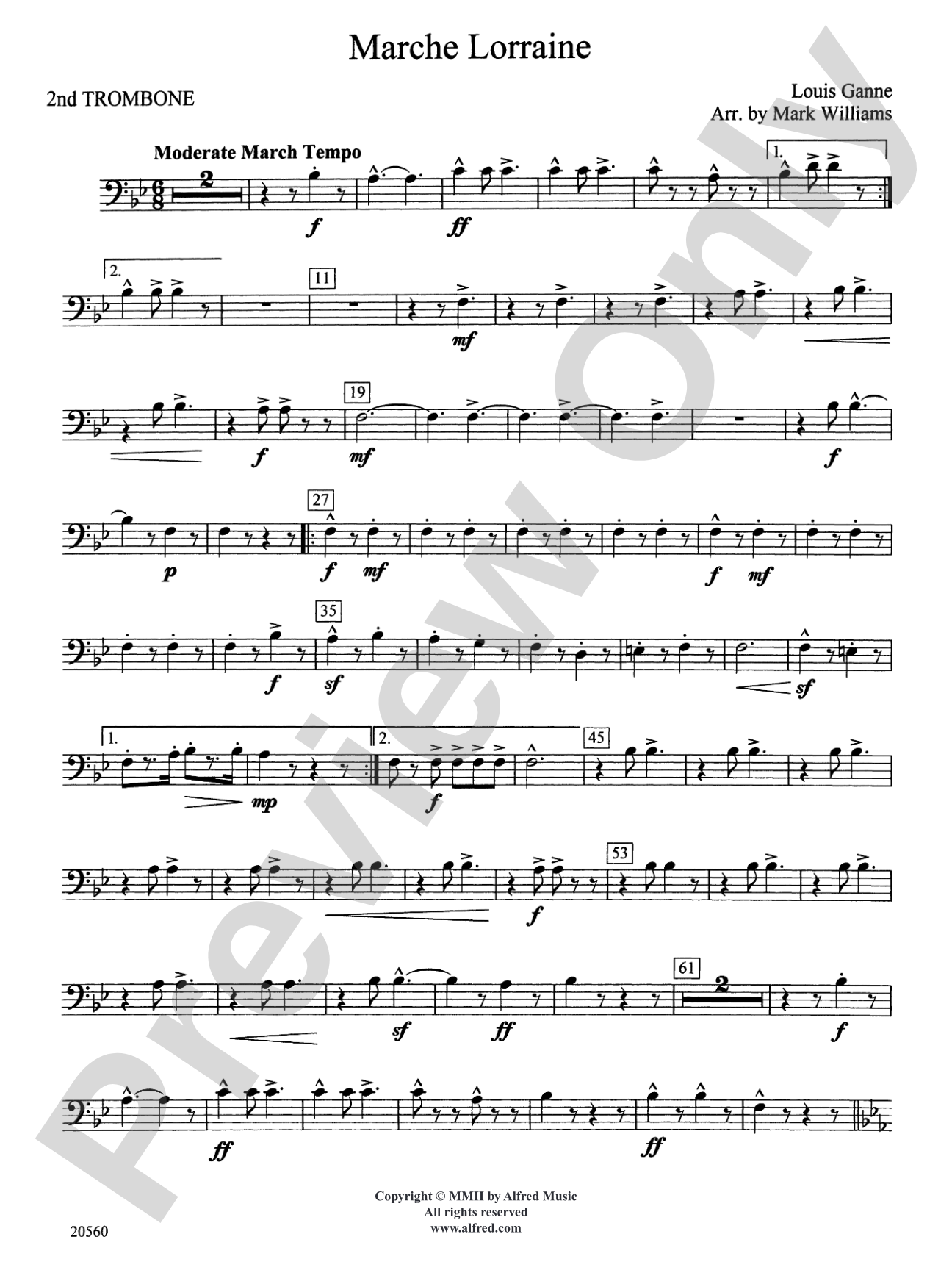 Marche Lorraine: 2nd Trombone