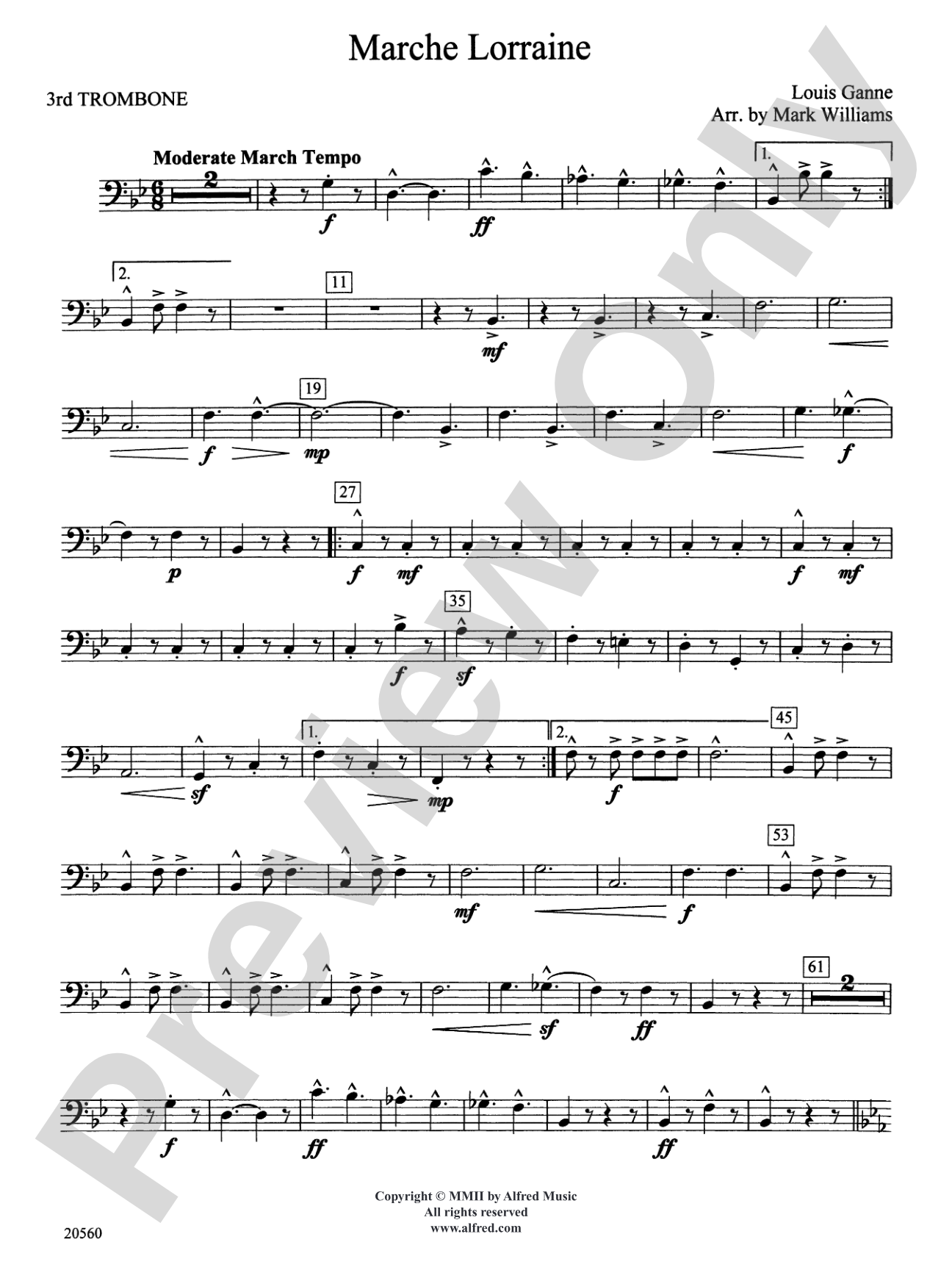 Marche Lorraine: 3rd Trombone