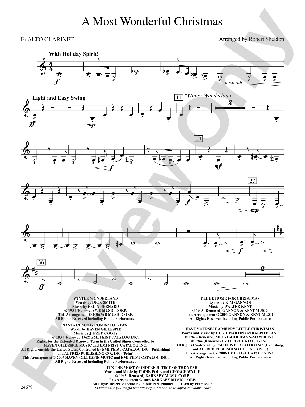 A Most Wonderful Christmas: E-flat Alto Clarinet