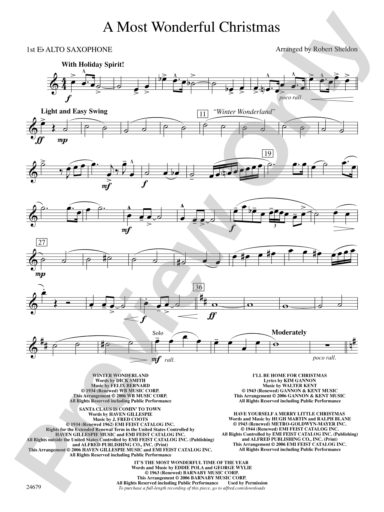 A Most Wonderful Christmas: E-flat Alto Saxophone