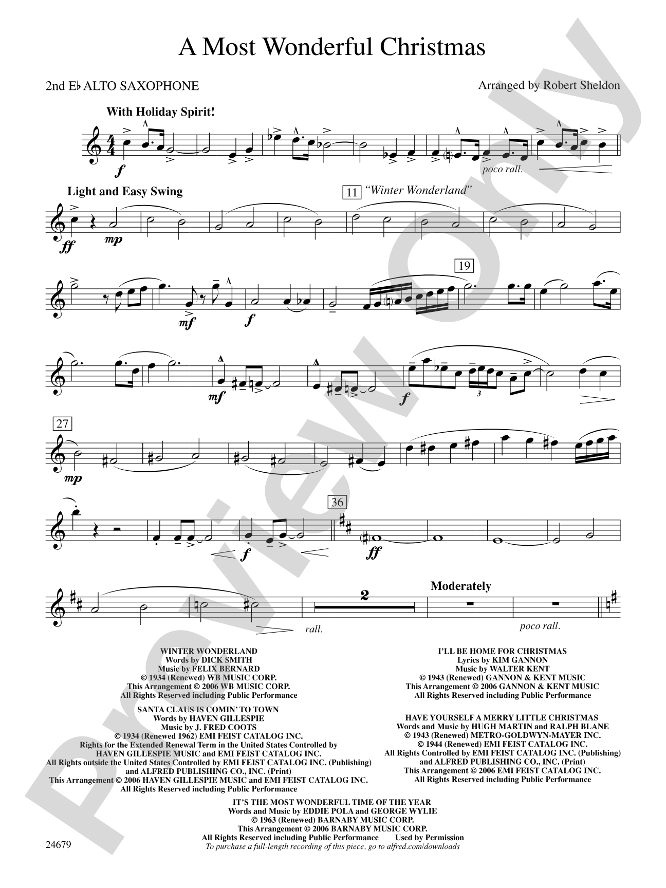 A Most Wonderful Christmas: 2nd E-flat Alto Saxophone