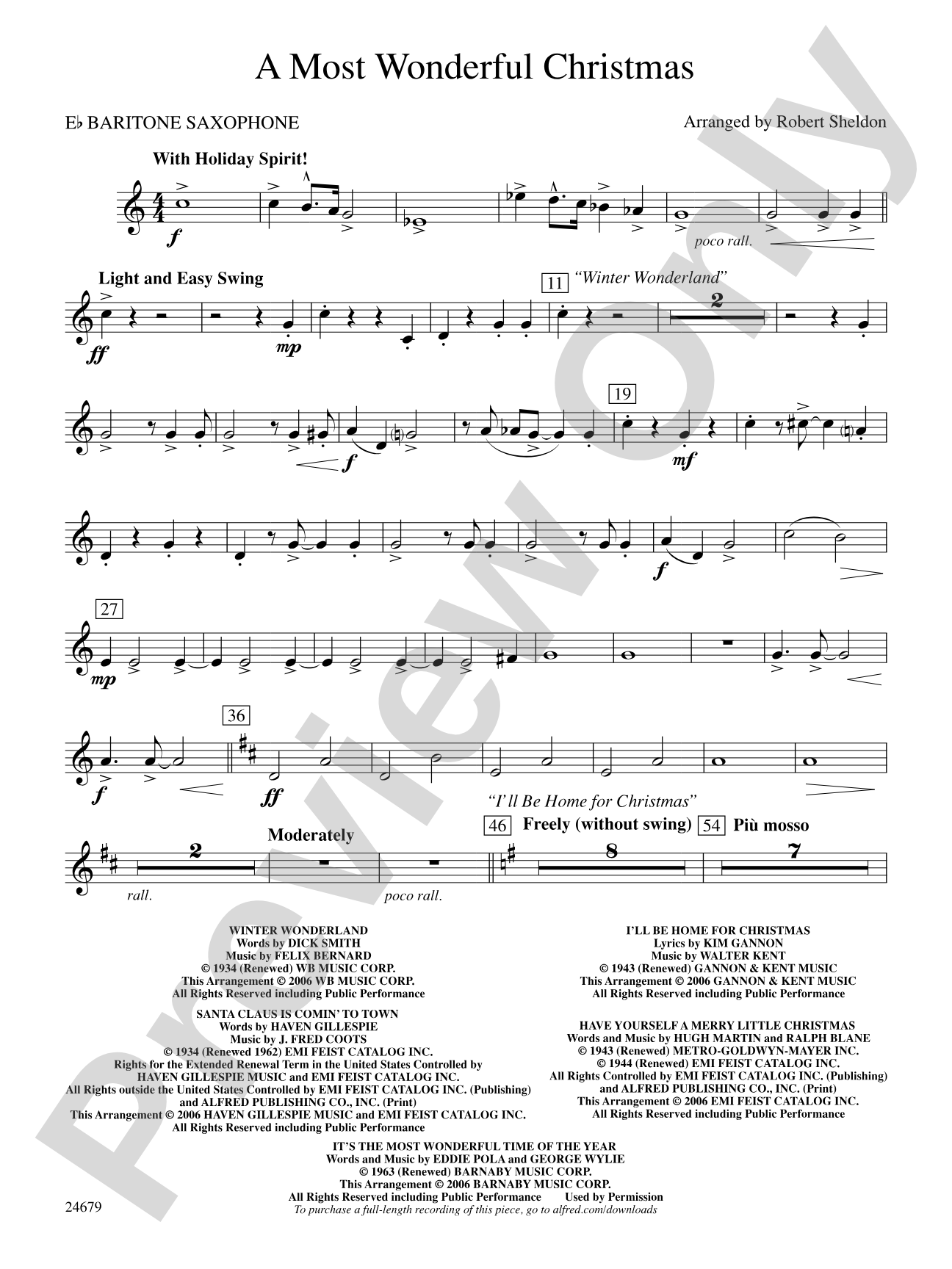 A Most Wonderful Christmas: E-flat Baritone Saxophone