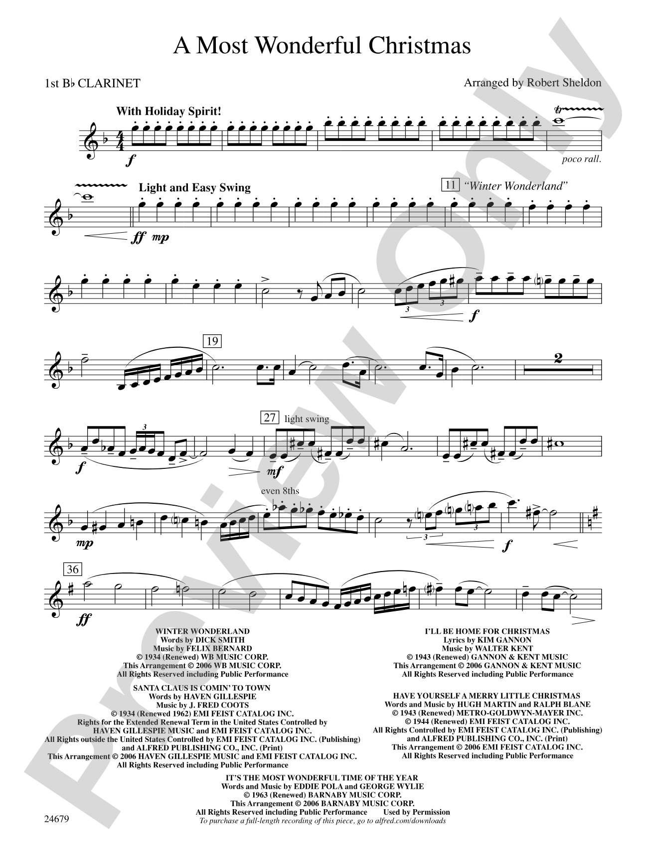 A Most Wonderful Christmas: 1st B-flat Clarinet