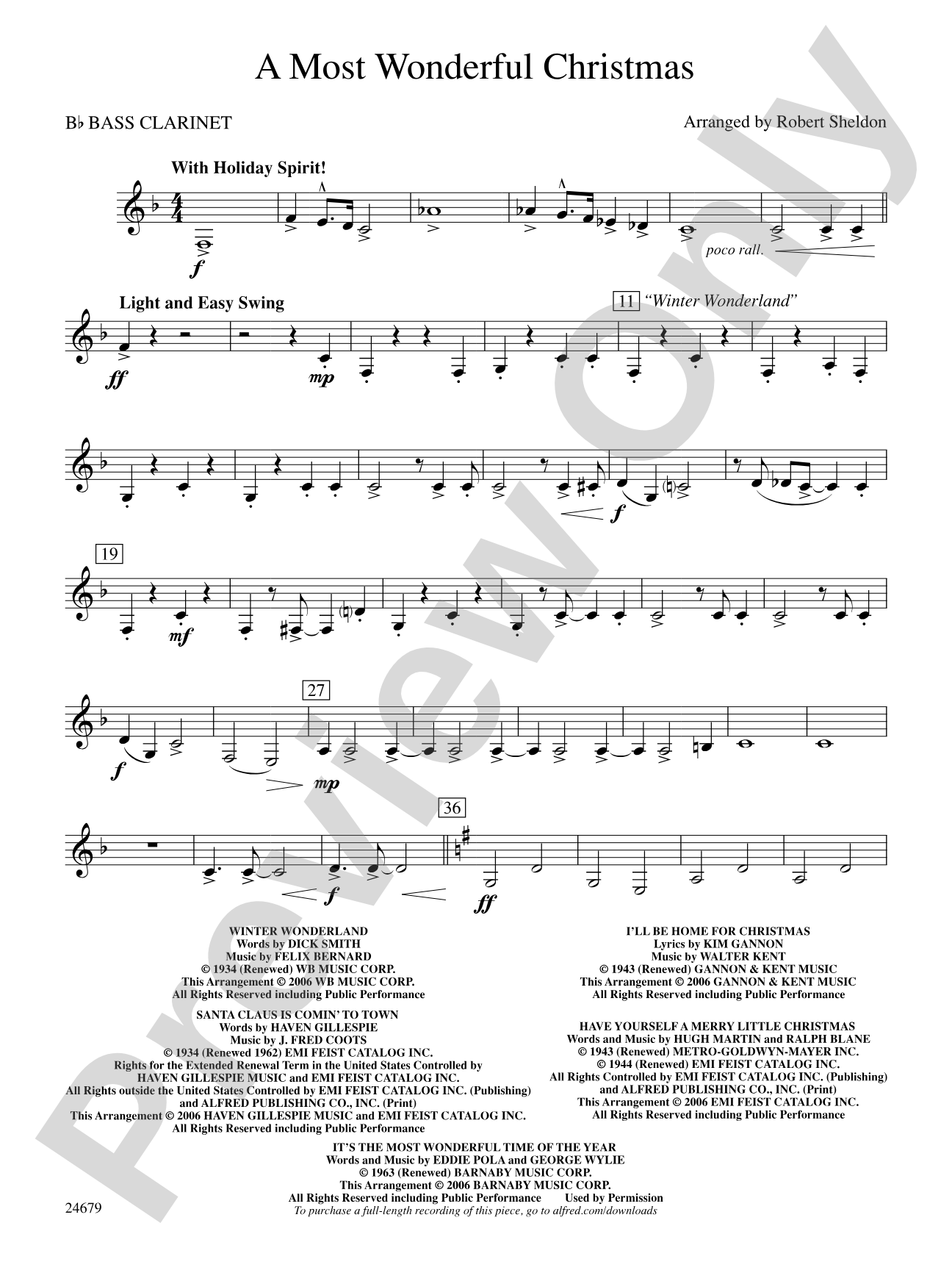 A Most Wonderful Christmas: B-flat Bass Clarinet