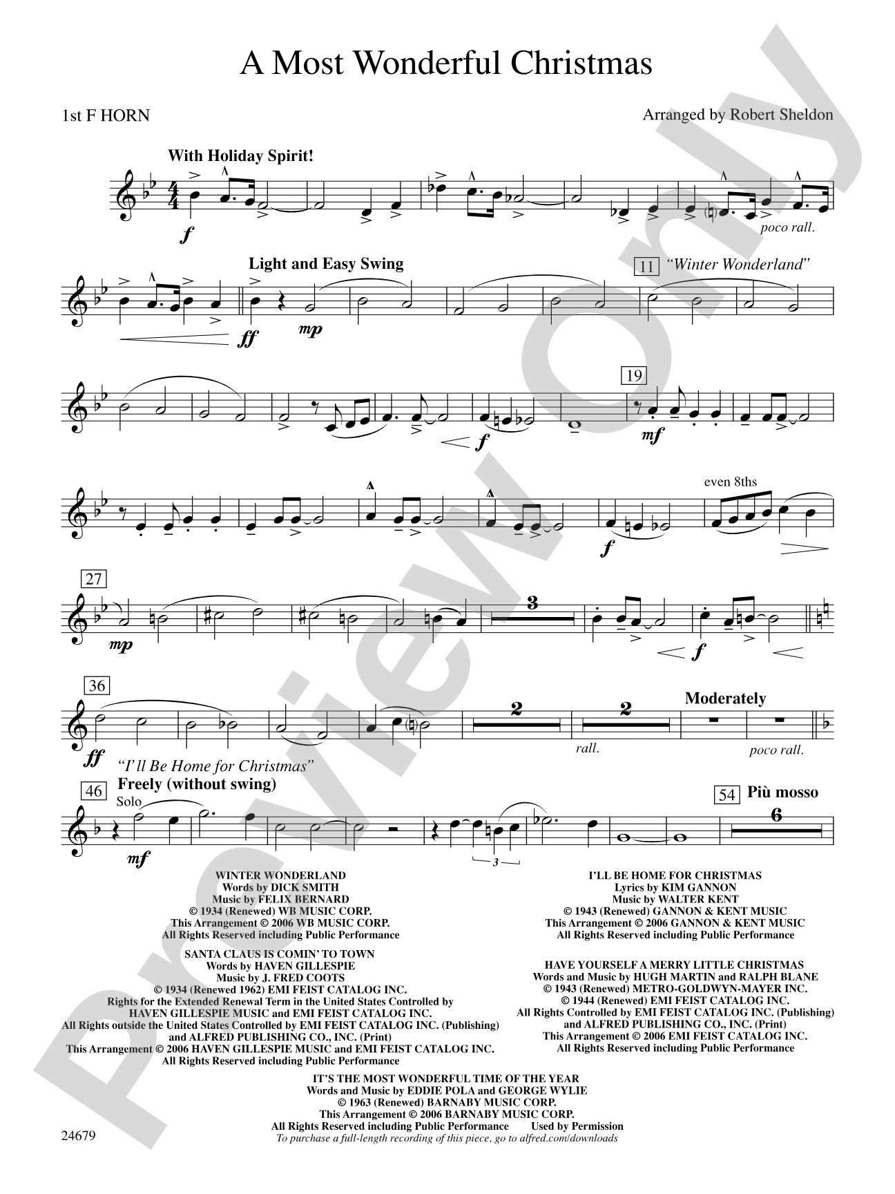 A Most Wonderful Christmas: 1st F Horn