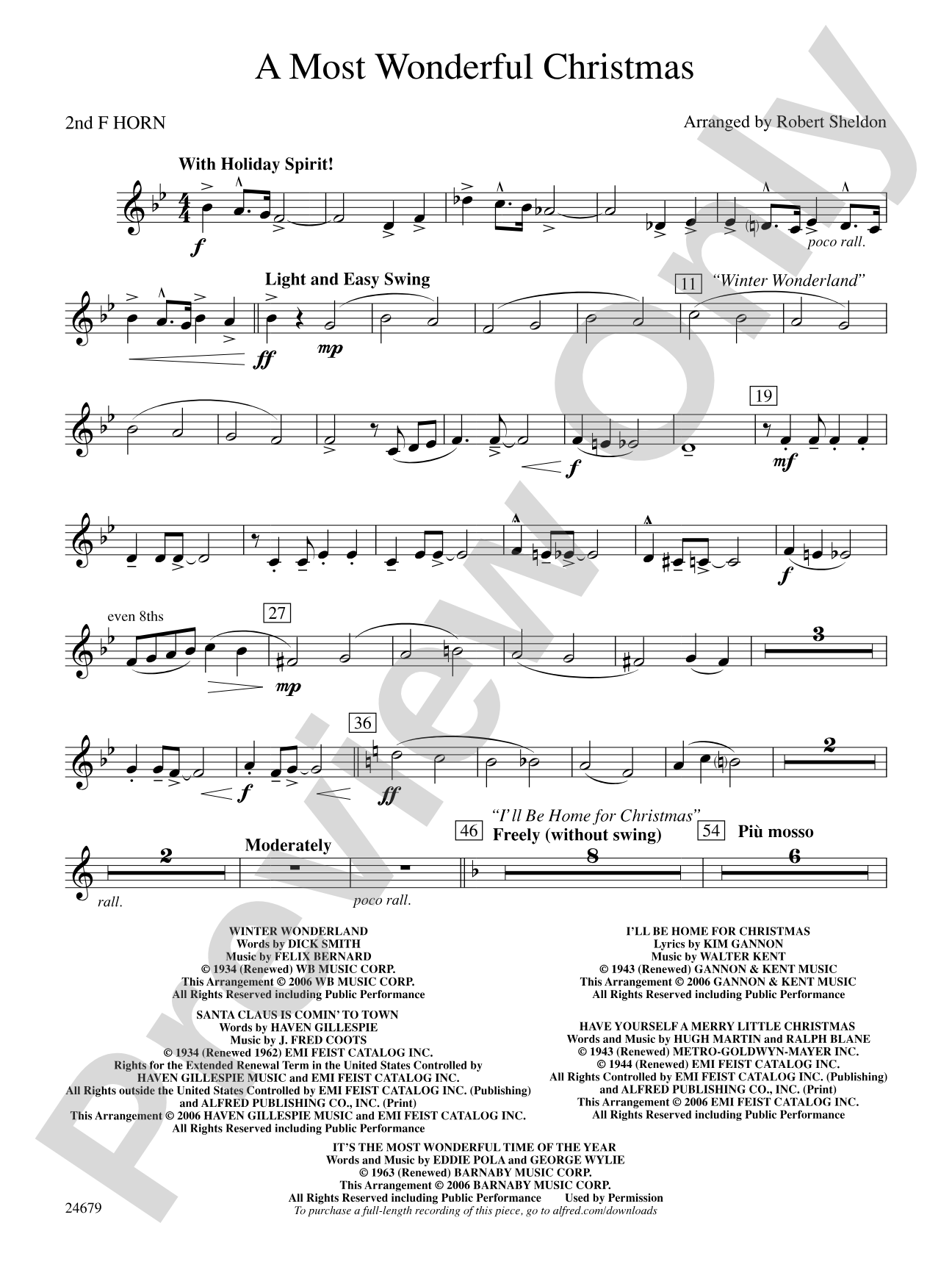 A Most Wonderful Christmas: 2nd F Horn