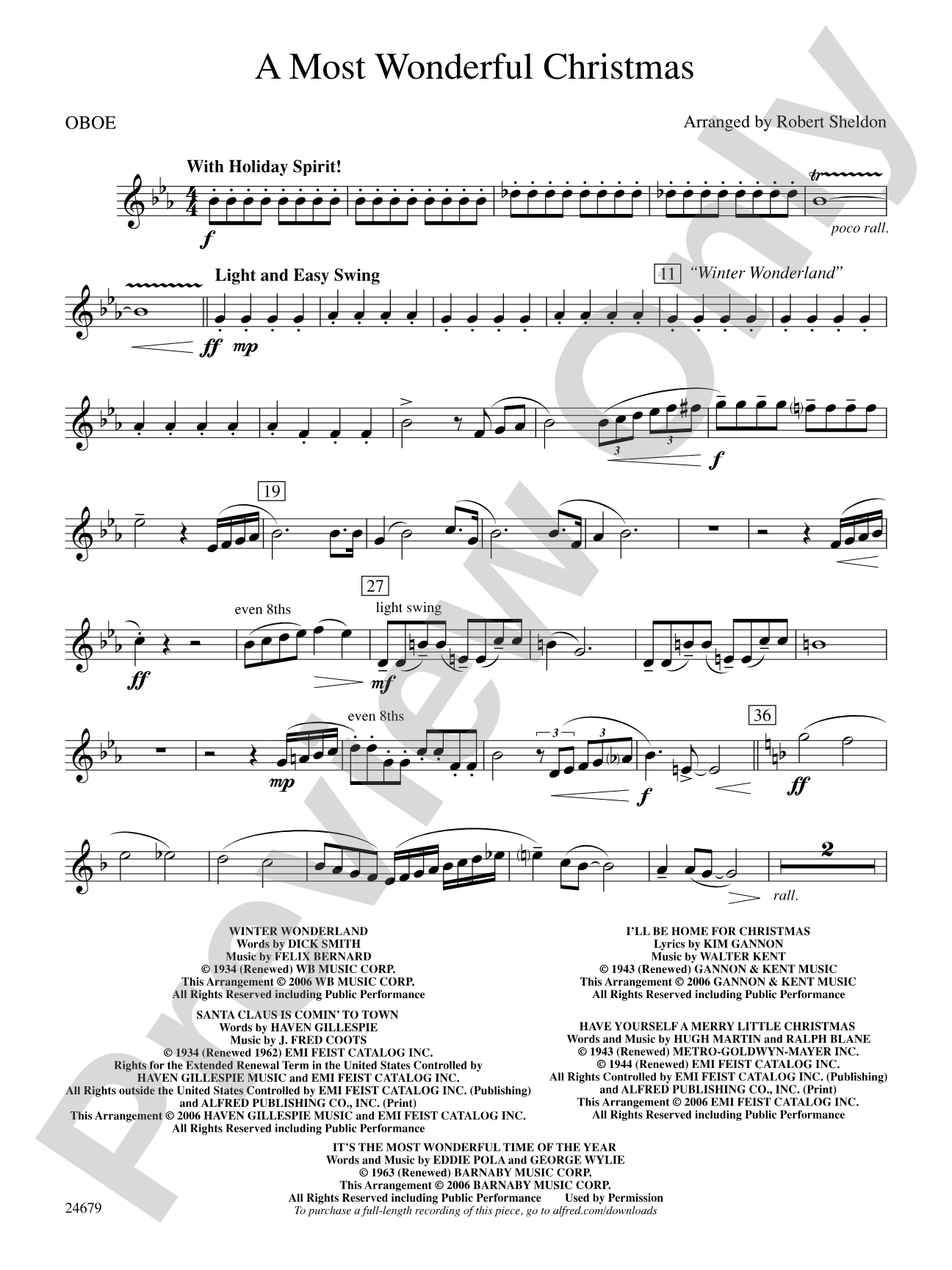 A Most Wonderful Christmas: Oboe