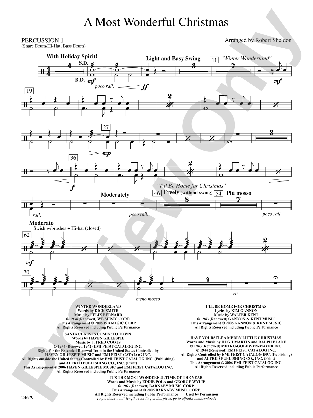 A Most Wonderful Christmas: 1st Percussion