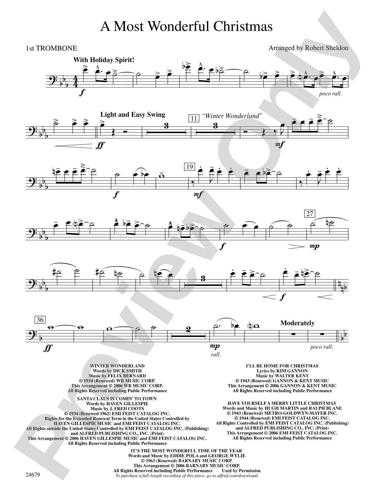 A Most Wonderful Christmas: 1st Trombone