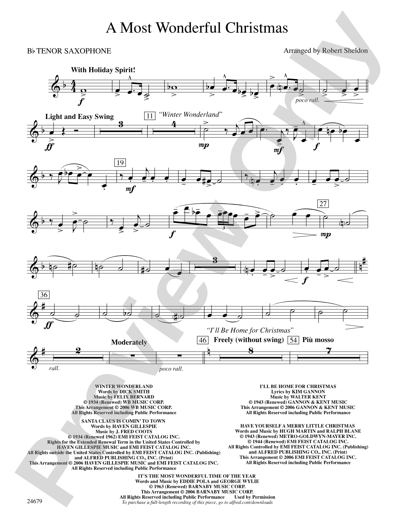 A Most Wonderful Christmas: B-flat Tenor Saxophone