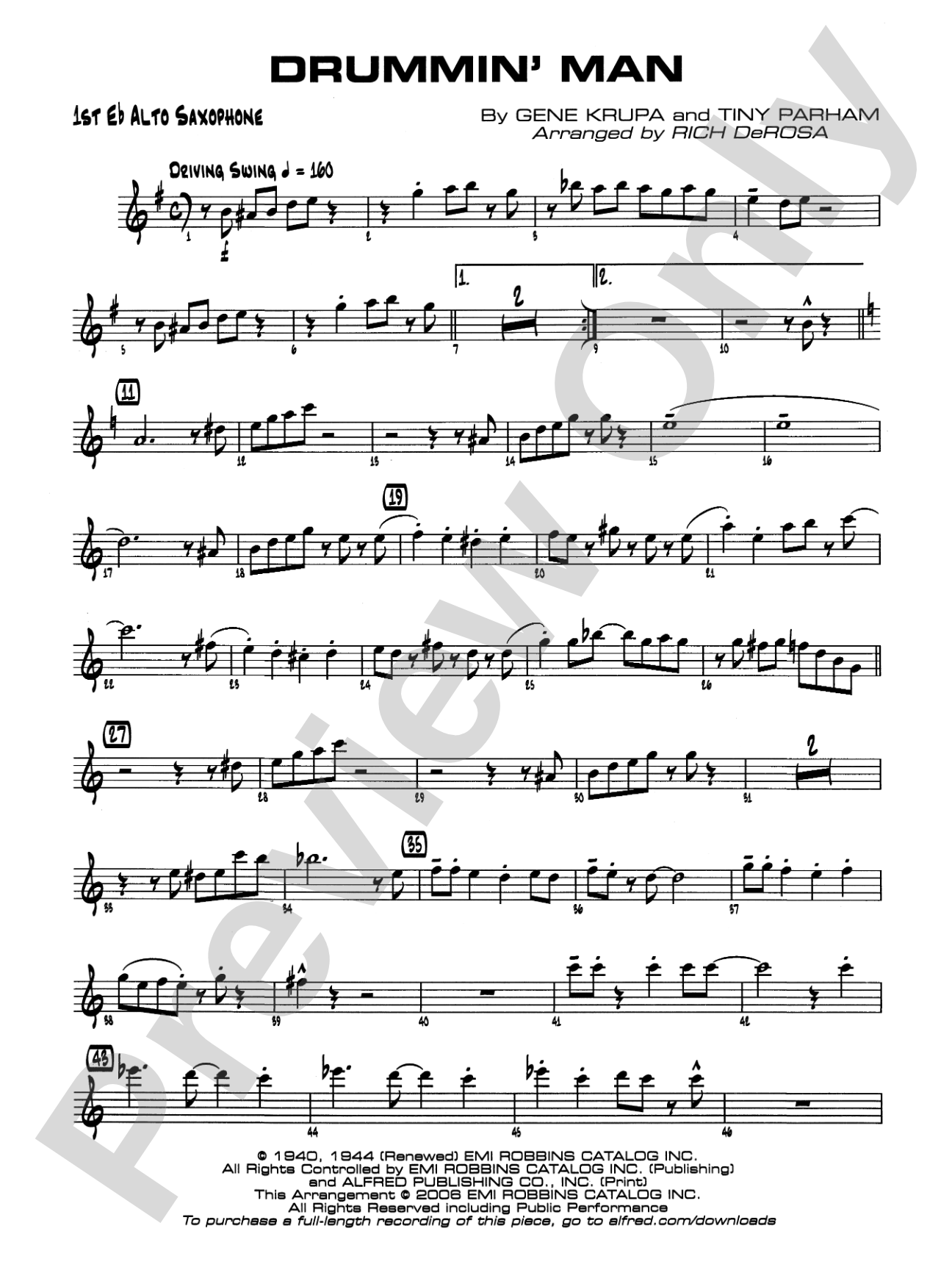 Drummin' Man: E-flat Alto Saxophone