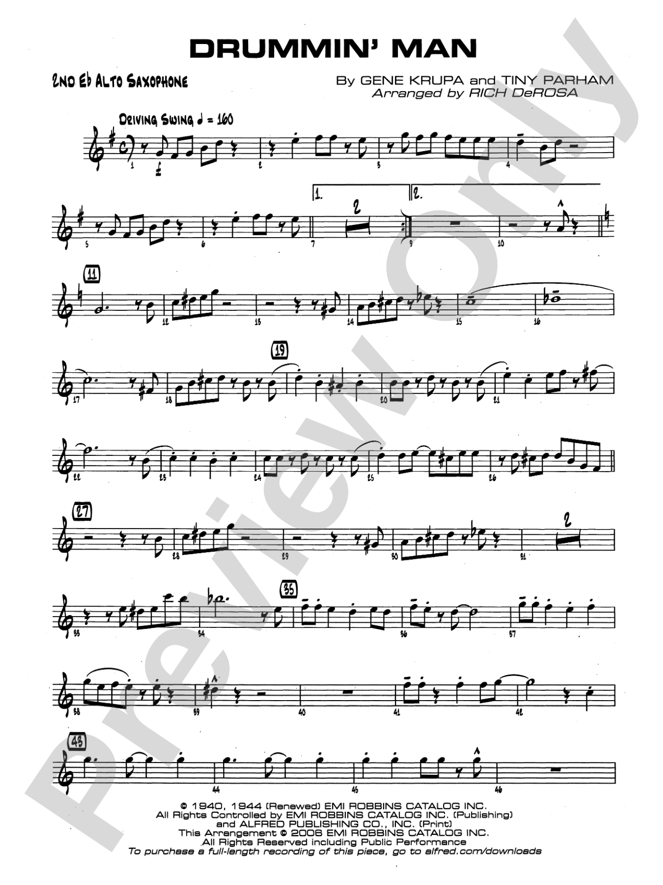 Drummin' Man: 2nd E-flat Alto Saxophone