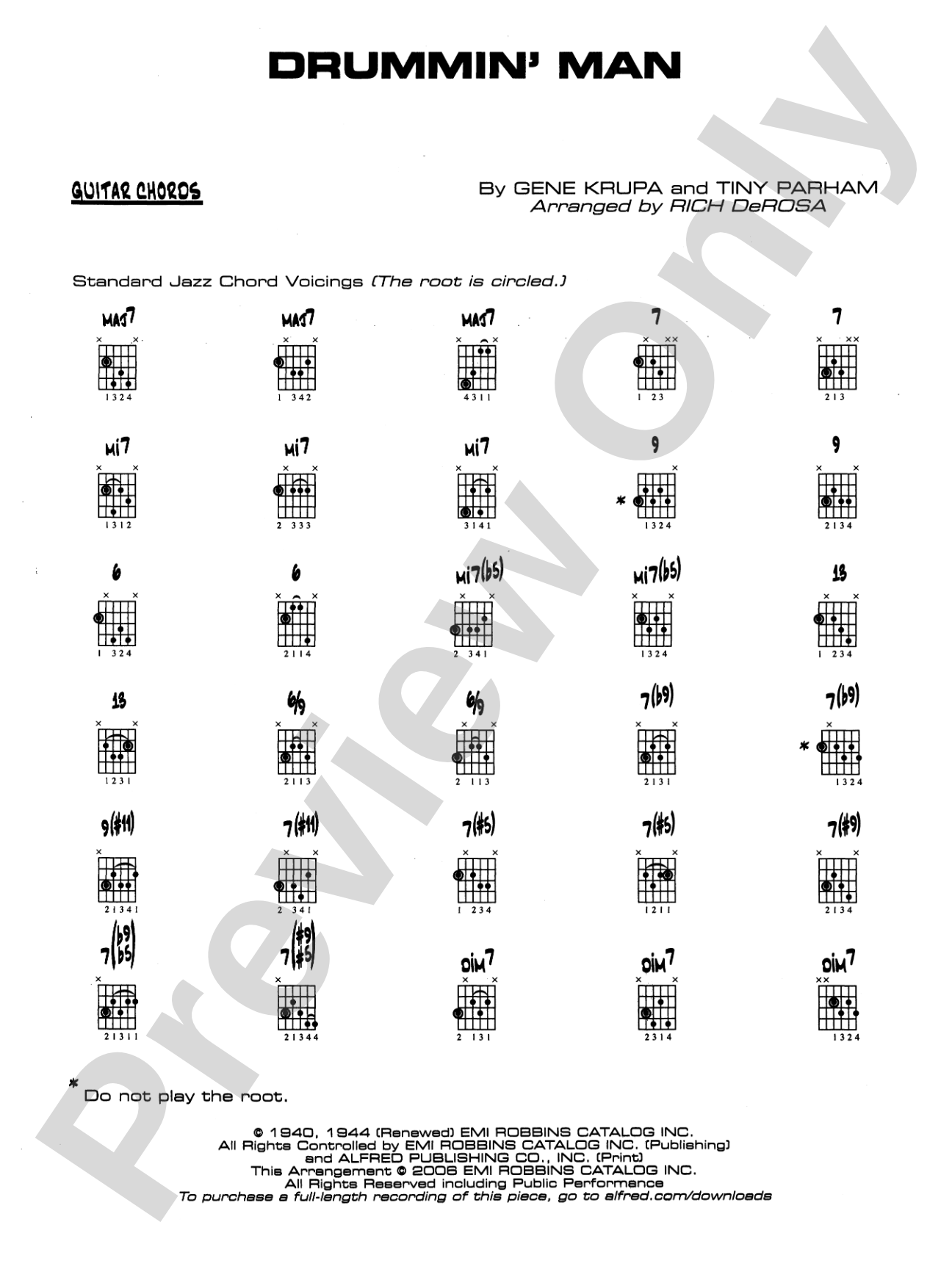 Drummin' Man: Guitar Chords