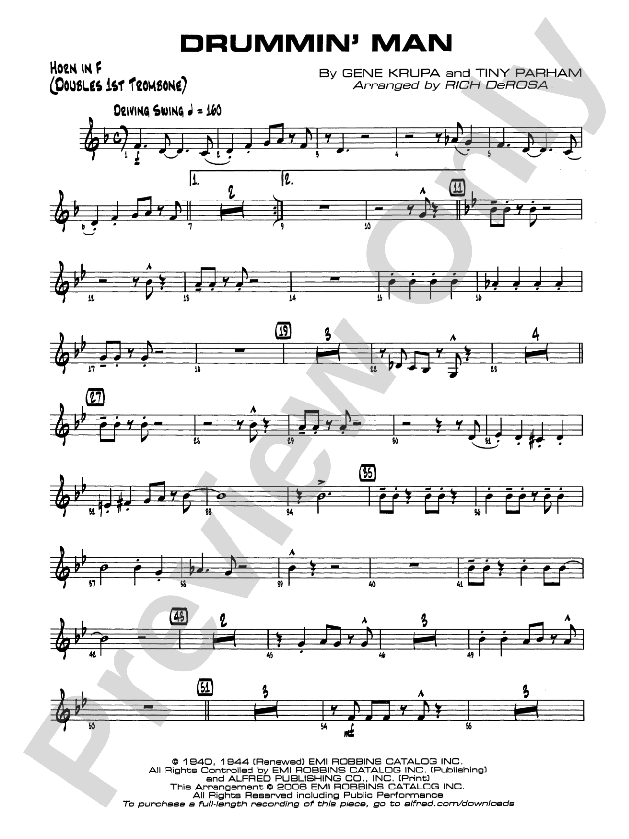 Drummin' Man: 1st F Horn