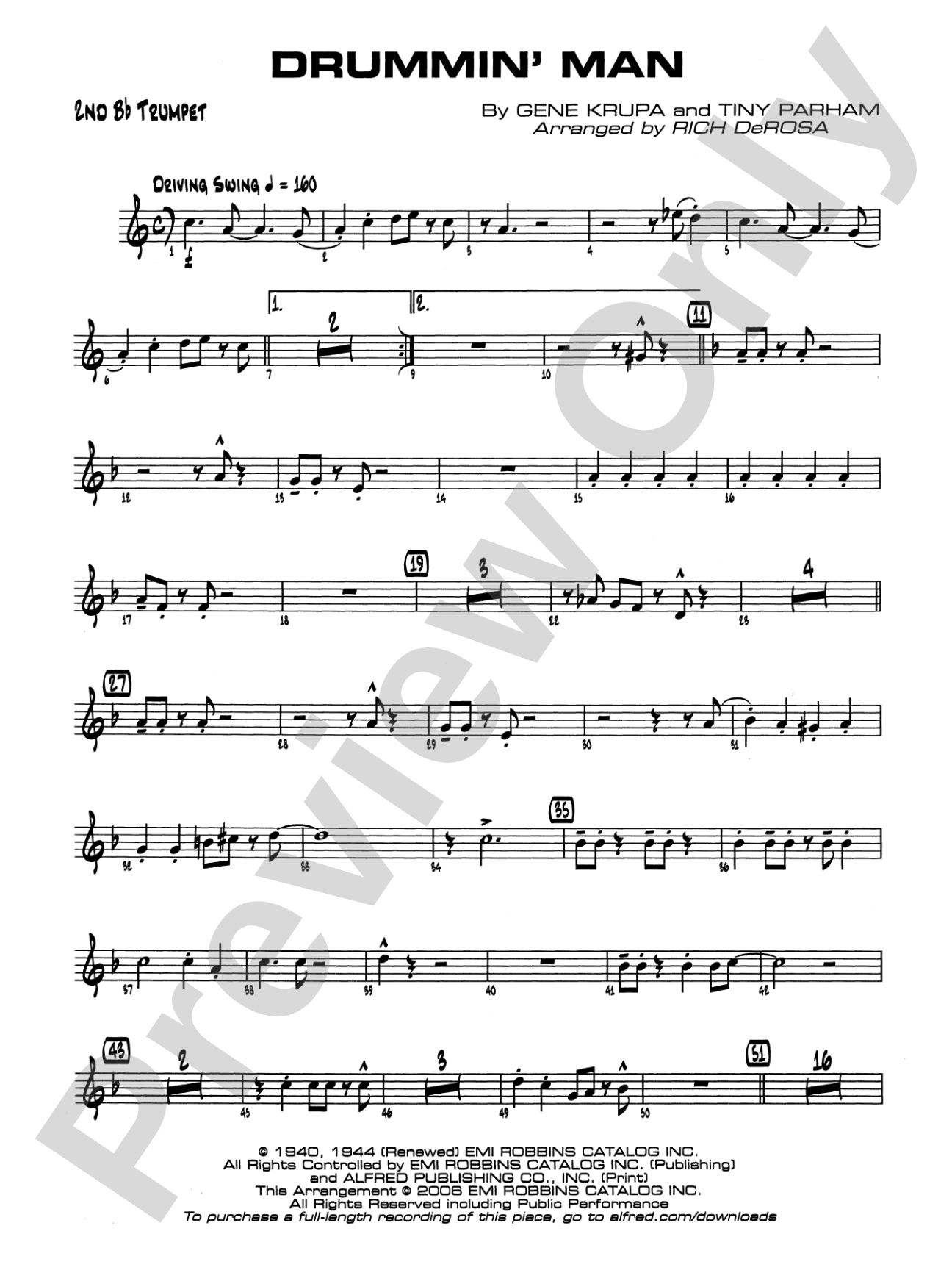 Drummin' Man: 2nd B-flat Trumpet