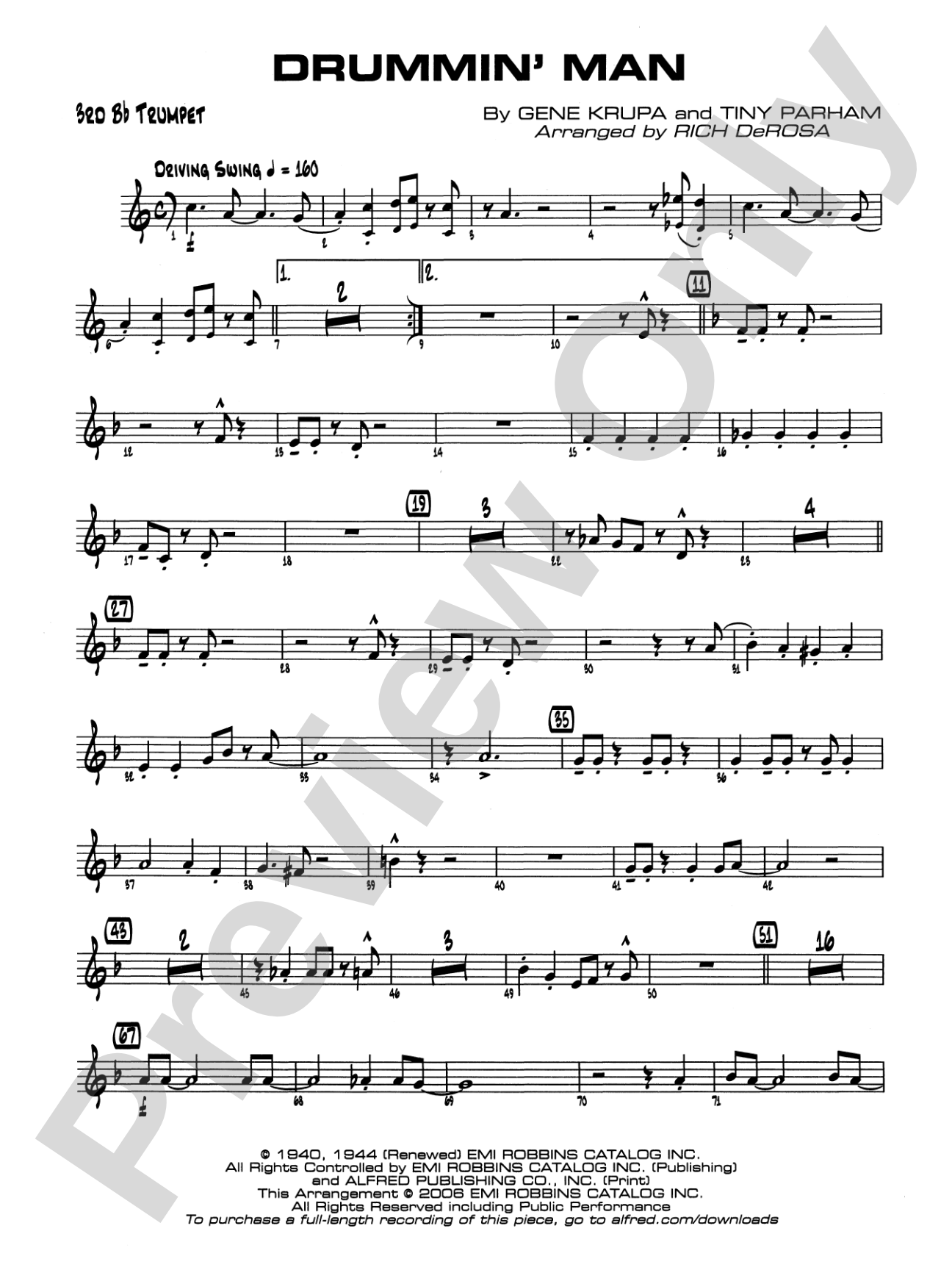Drummin' Man: 3rd B-flat Trumpet