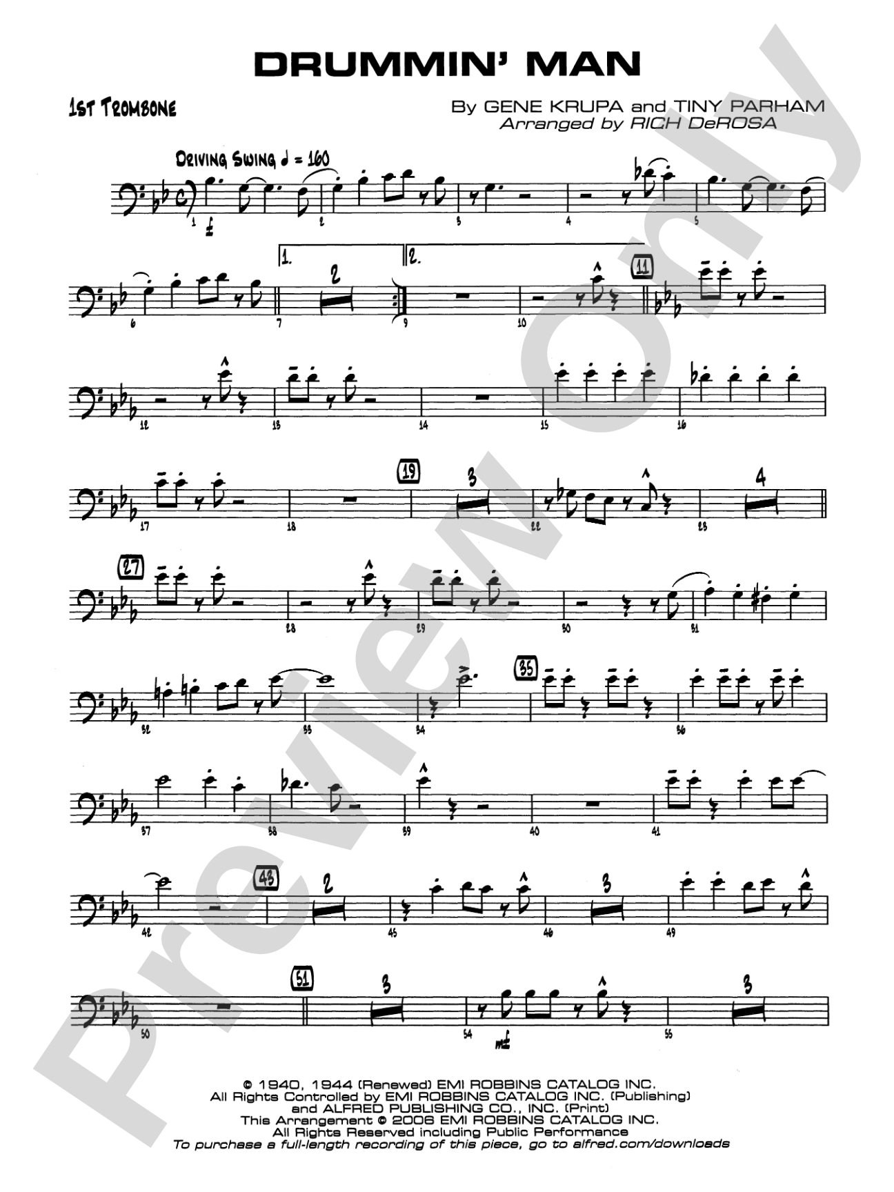 Drummin' Man: 1st Trombone