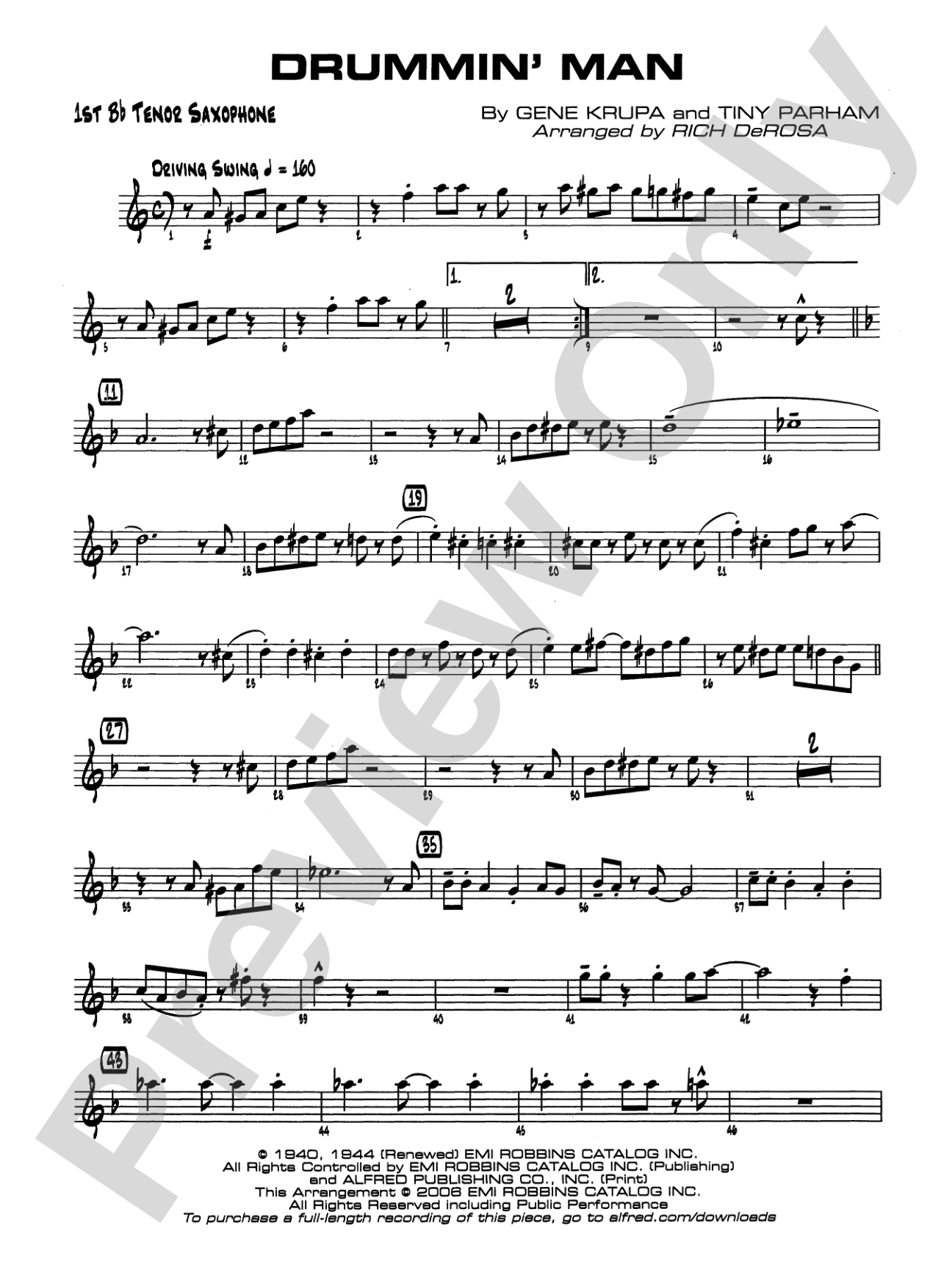 Drummin' Man: B-flat Tenor Saxophone