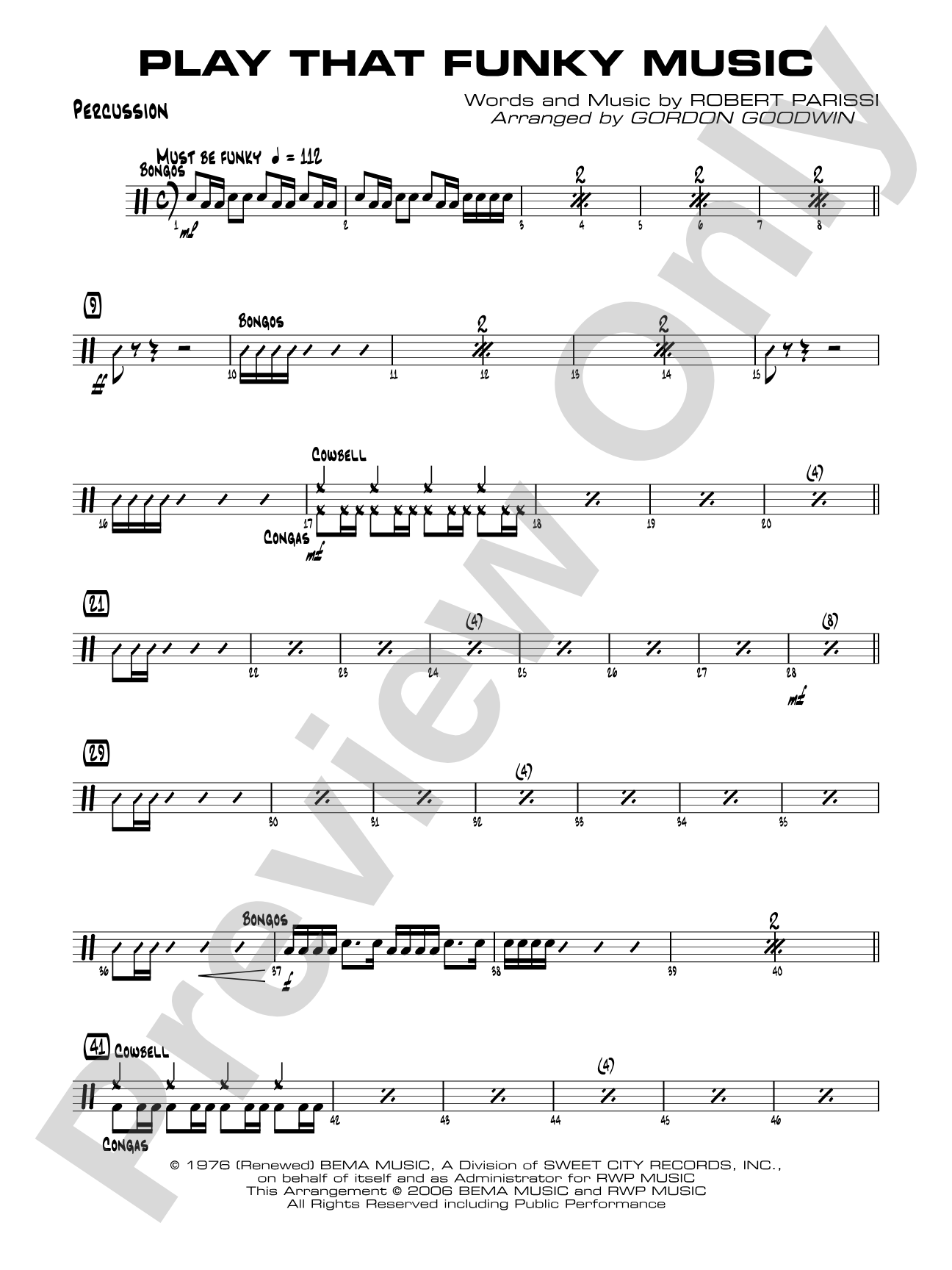 Play That Funky Music: 1st Percussion