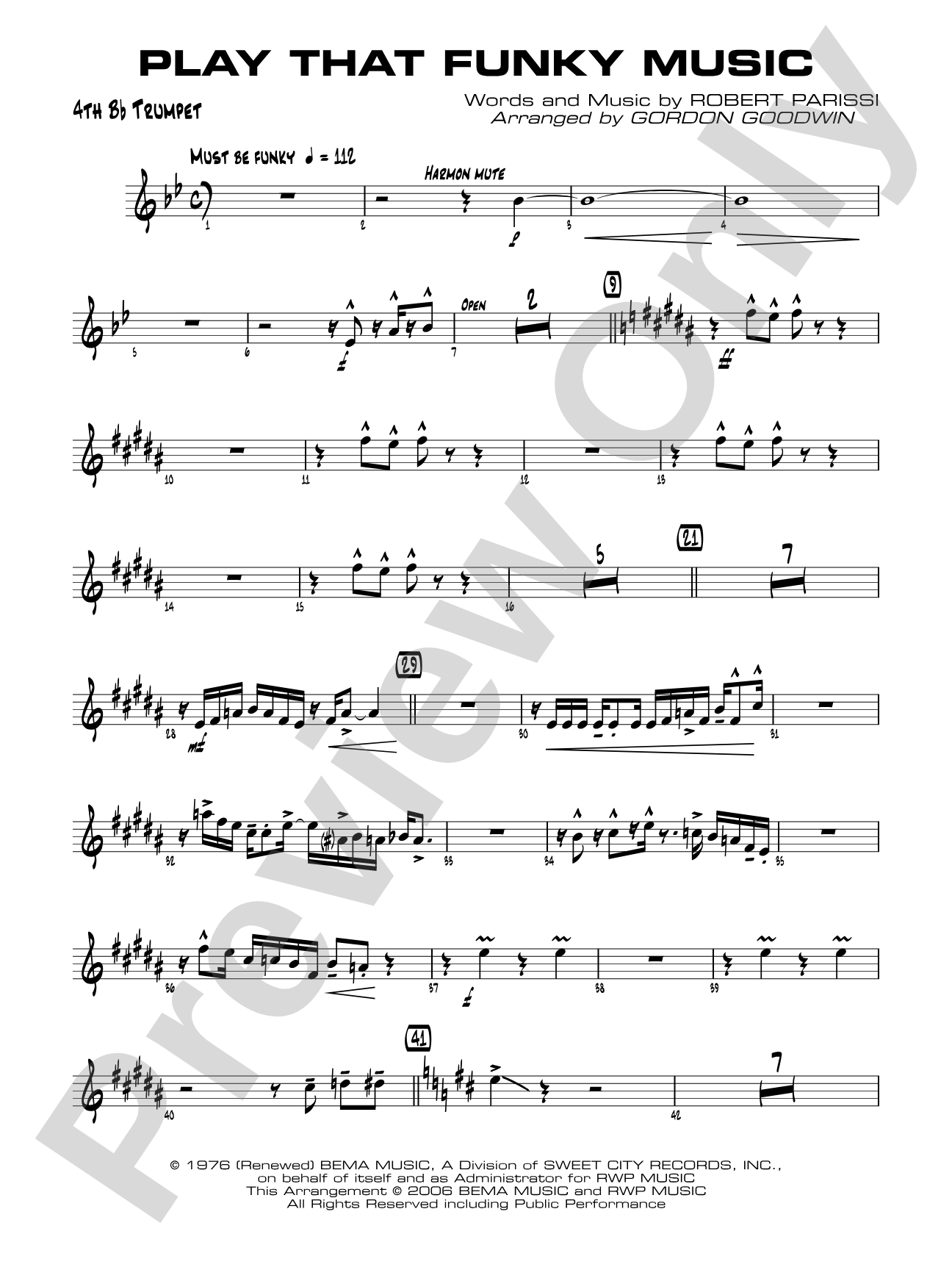 Play That Funky Music: 4th B-flat Trumpet