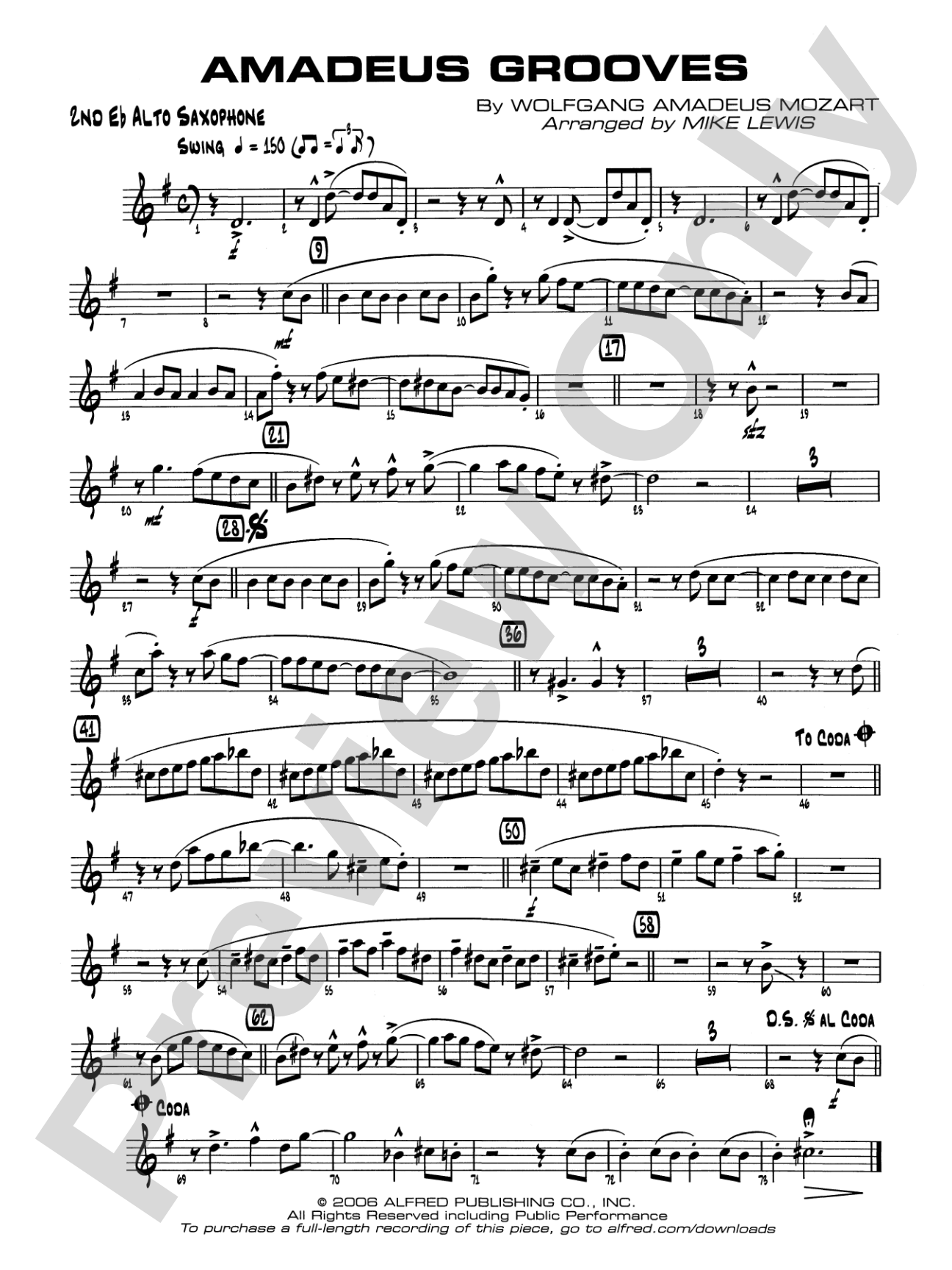 Amadeus Grooves: 2nd E-flat Alto Saxophone