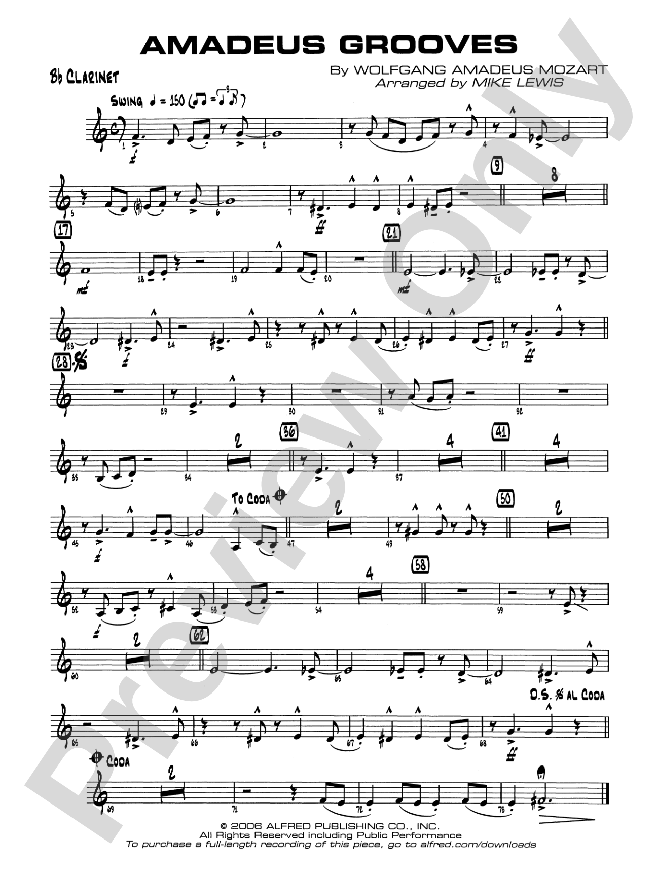 Amadeus Grooves: 1st B-flat Clarinet