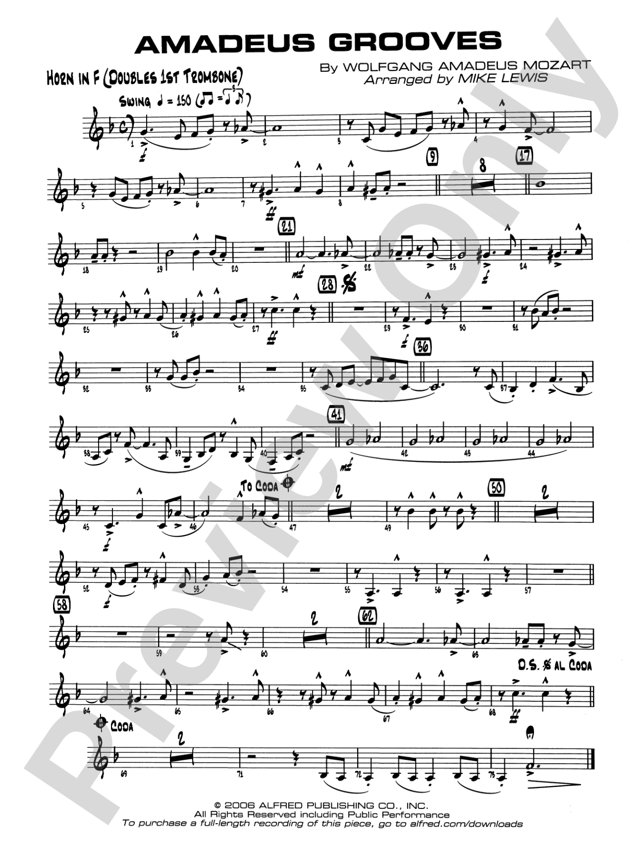 Amadeus Grooves: 1st F Horn