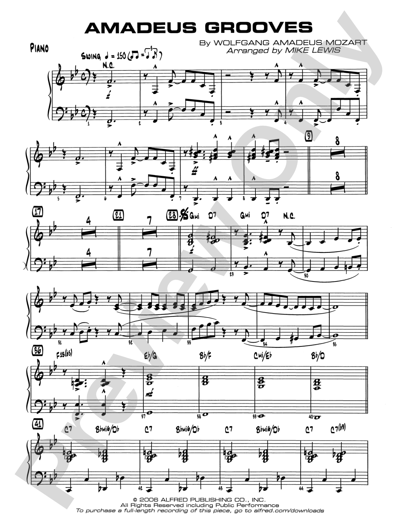 Amadeus Grooves: Piano Accompaniment