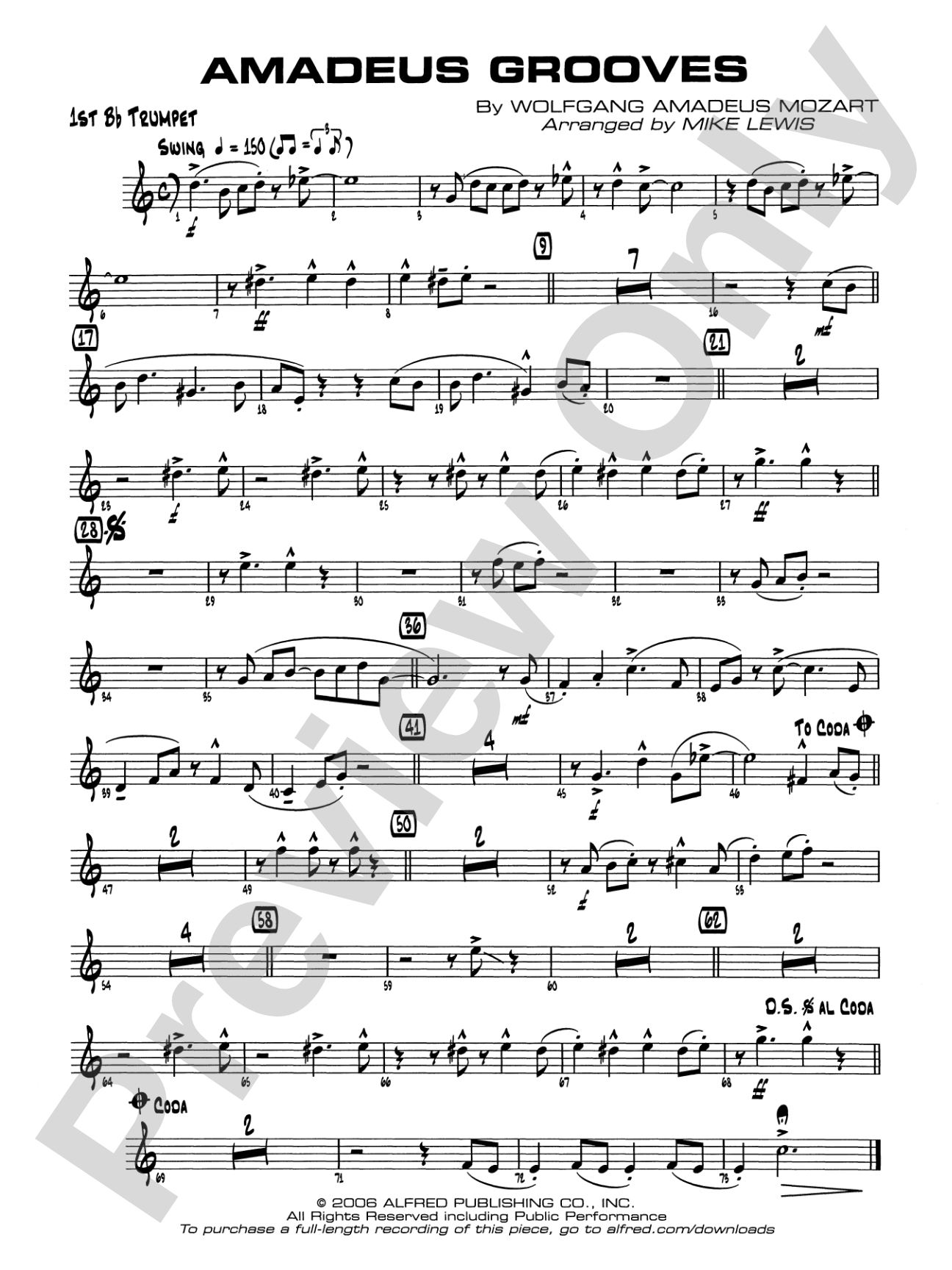 Amadeus Grooves: 1st B-flat Trumpet