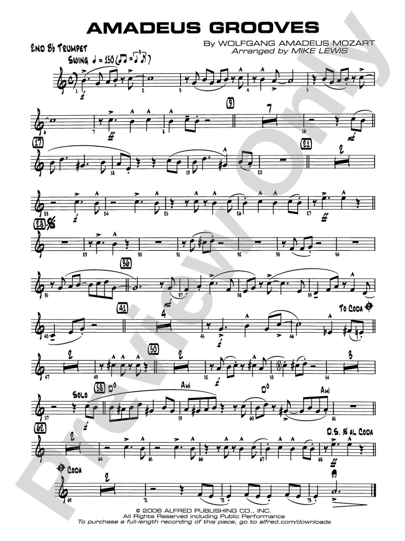 Amadeus Grooves: 2nd B-flat Trumpet