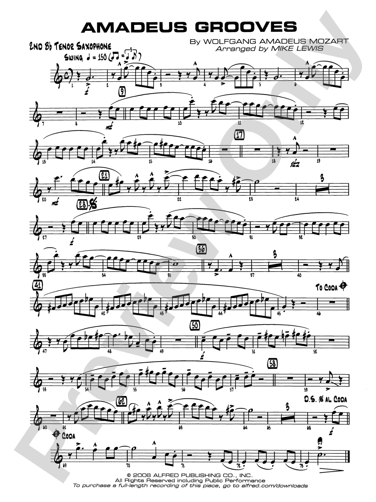 Amadeus Grooves: 2nd B-flat Tenor Saxophone