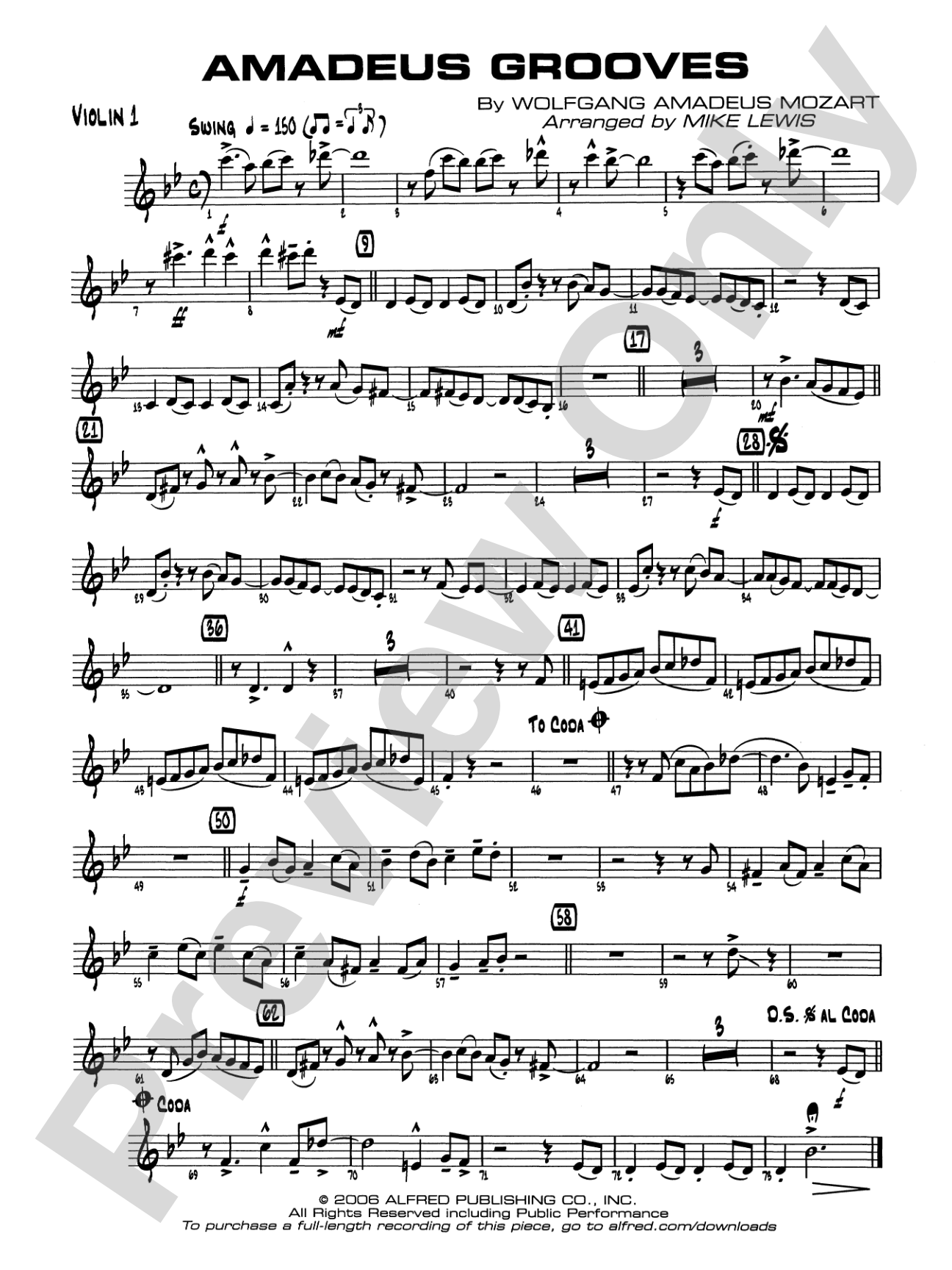 Amadeus Grooves: 1st Violin