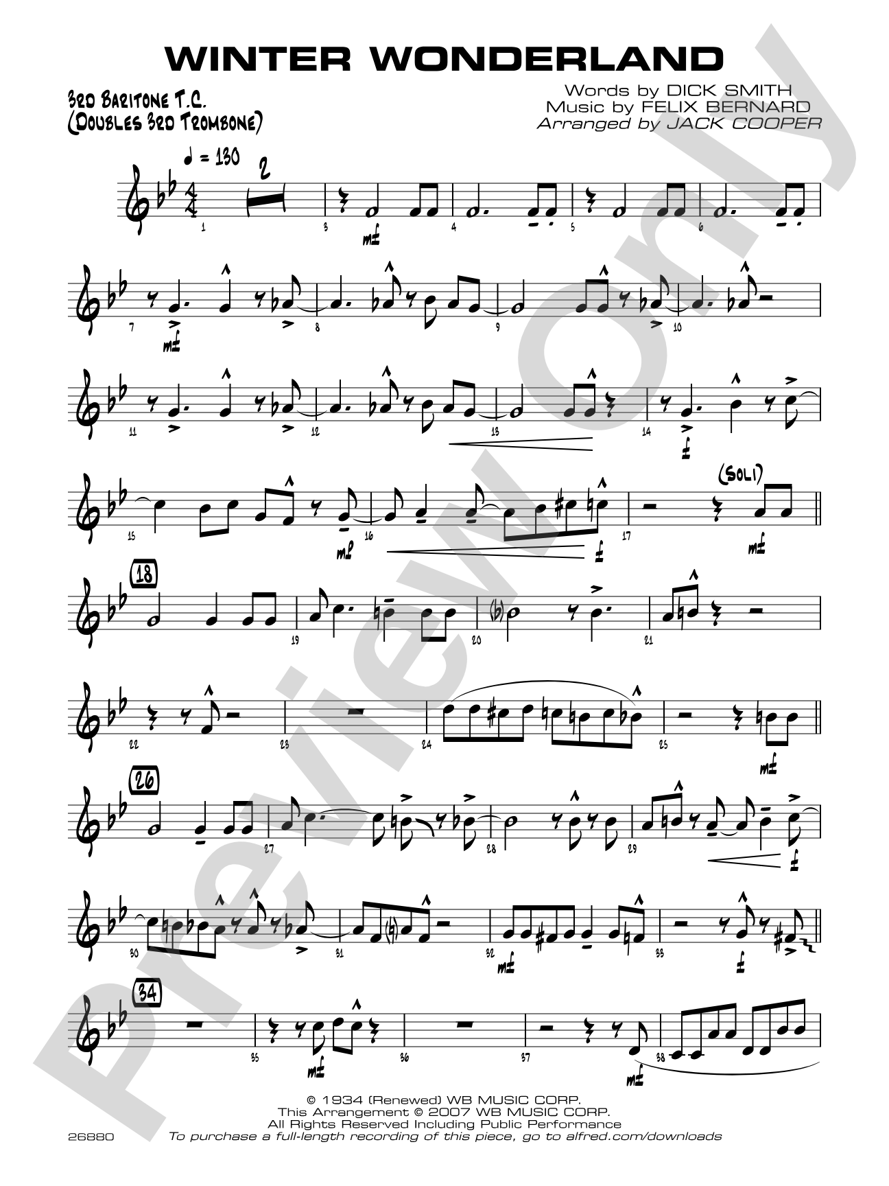 Winter Wonderland: 3rd Baritone T.C.