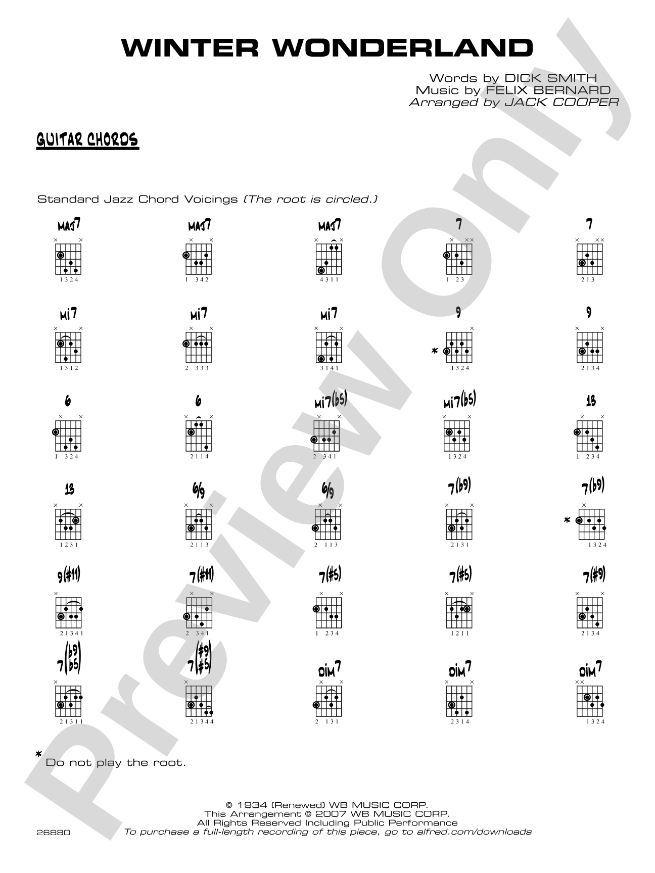 Winter Wonderland: Guitar Chords