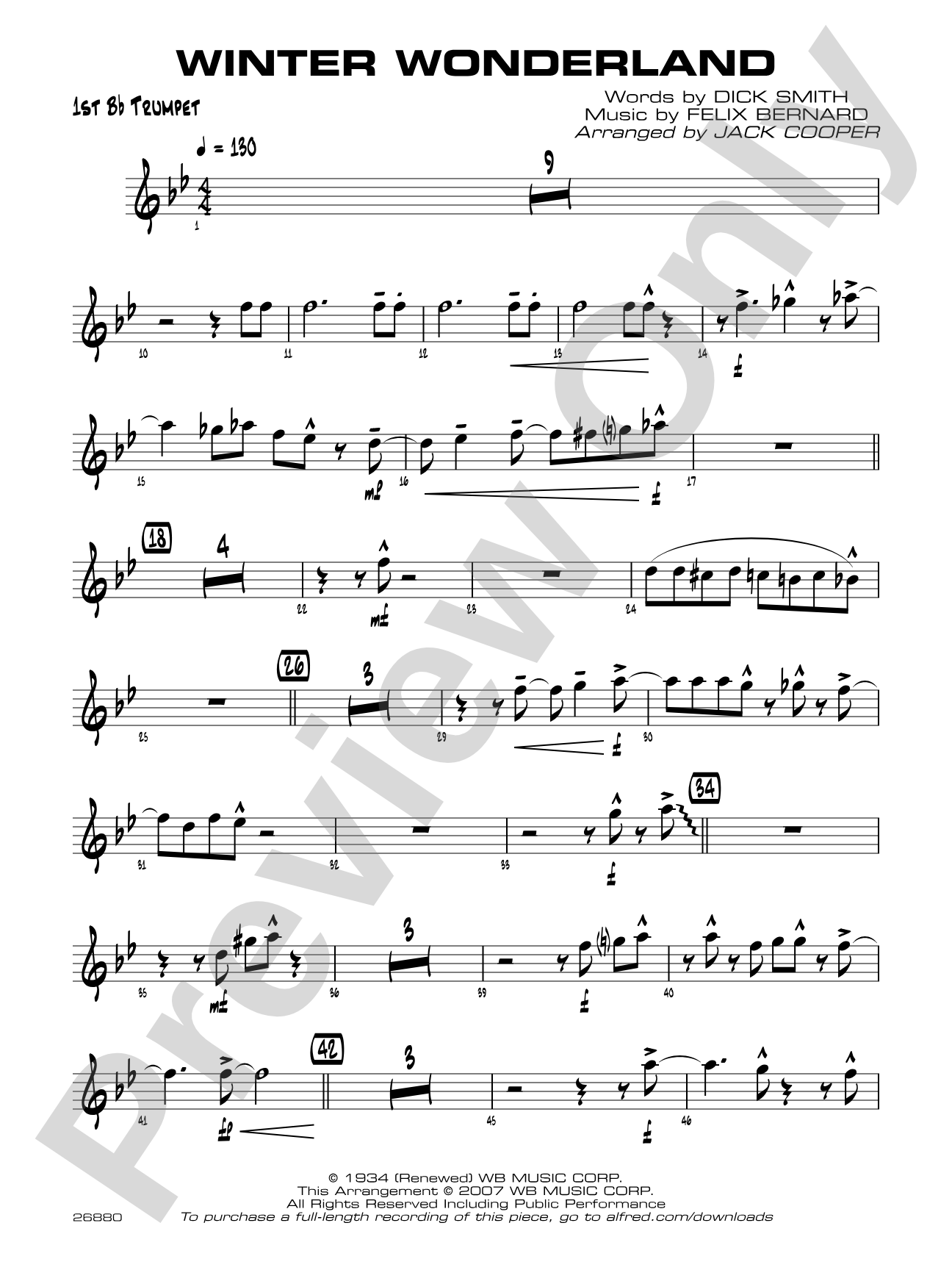 Winter Wonderland: 1st B-flat Trumpet
