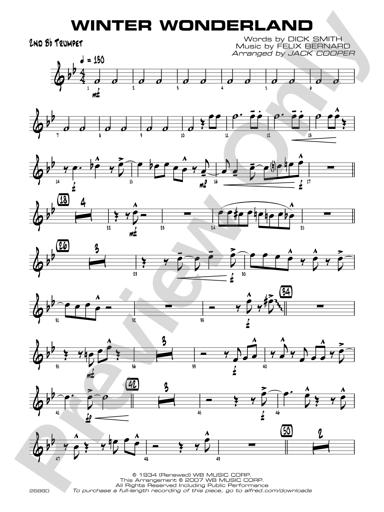 Winter Wonderland: 2nd B-flat Trumpet