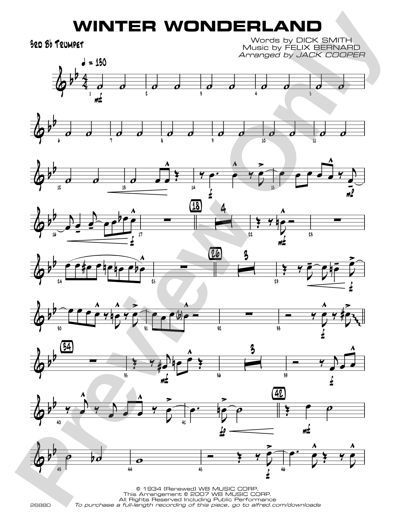 Winter Wonderland: 3rd B-flat Trumpet