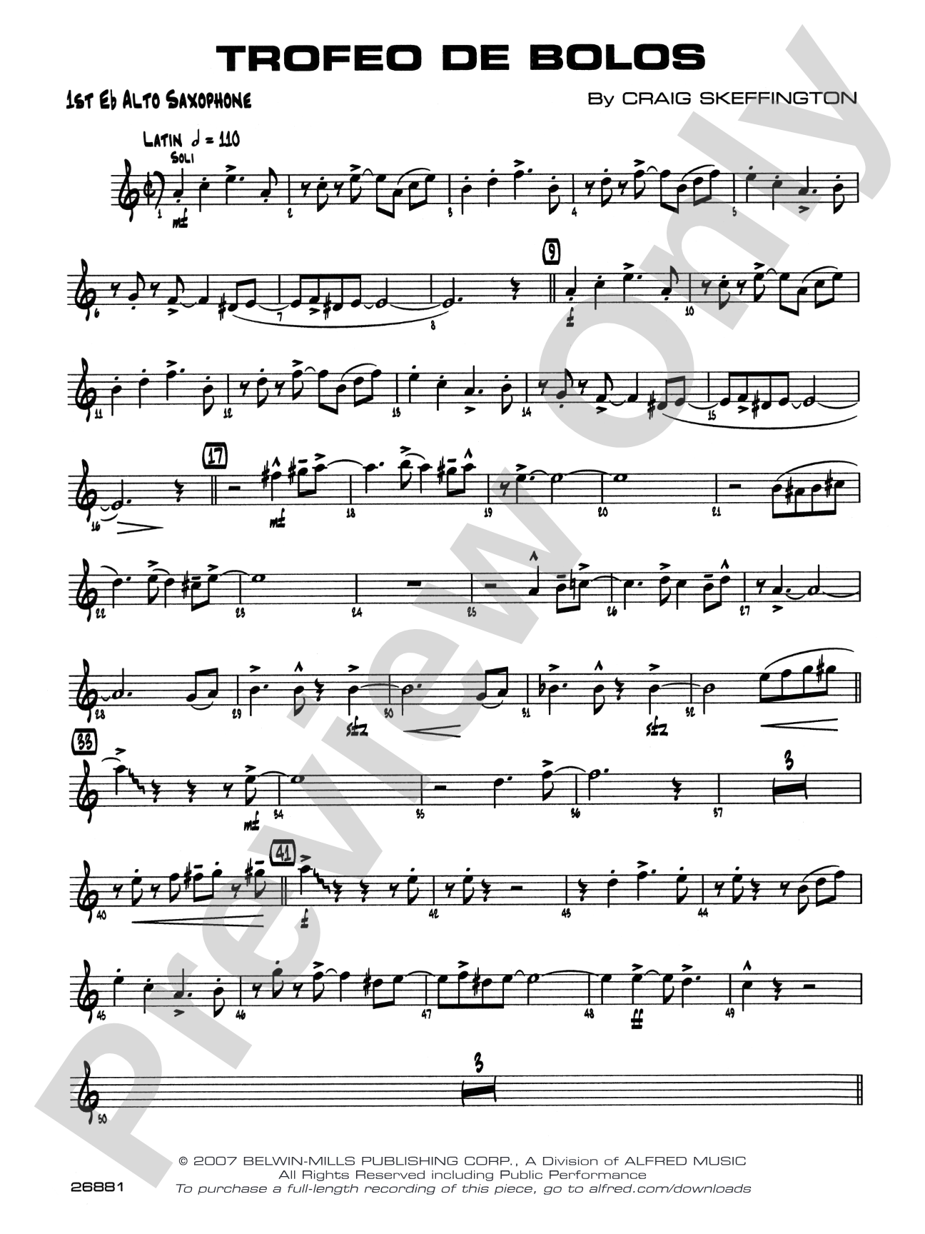 Trofeo de Bolos: E-flat Alto Saxophone