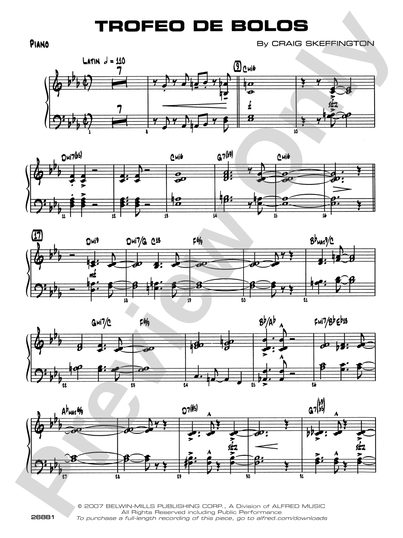 Trofeo de Bolos: Piano Accompaniment
