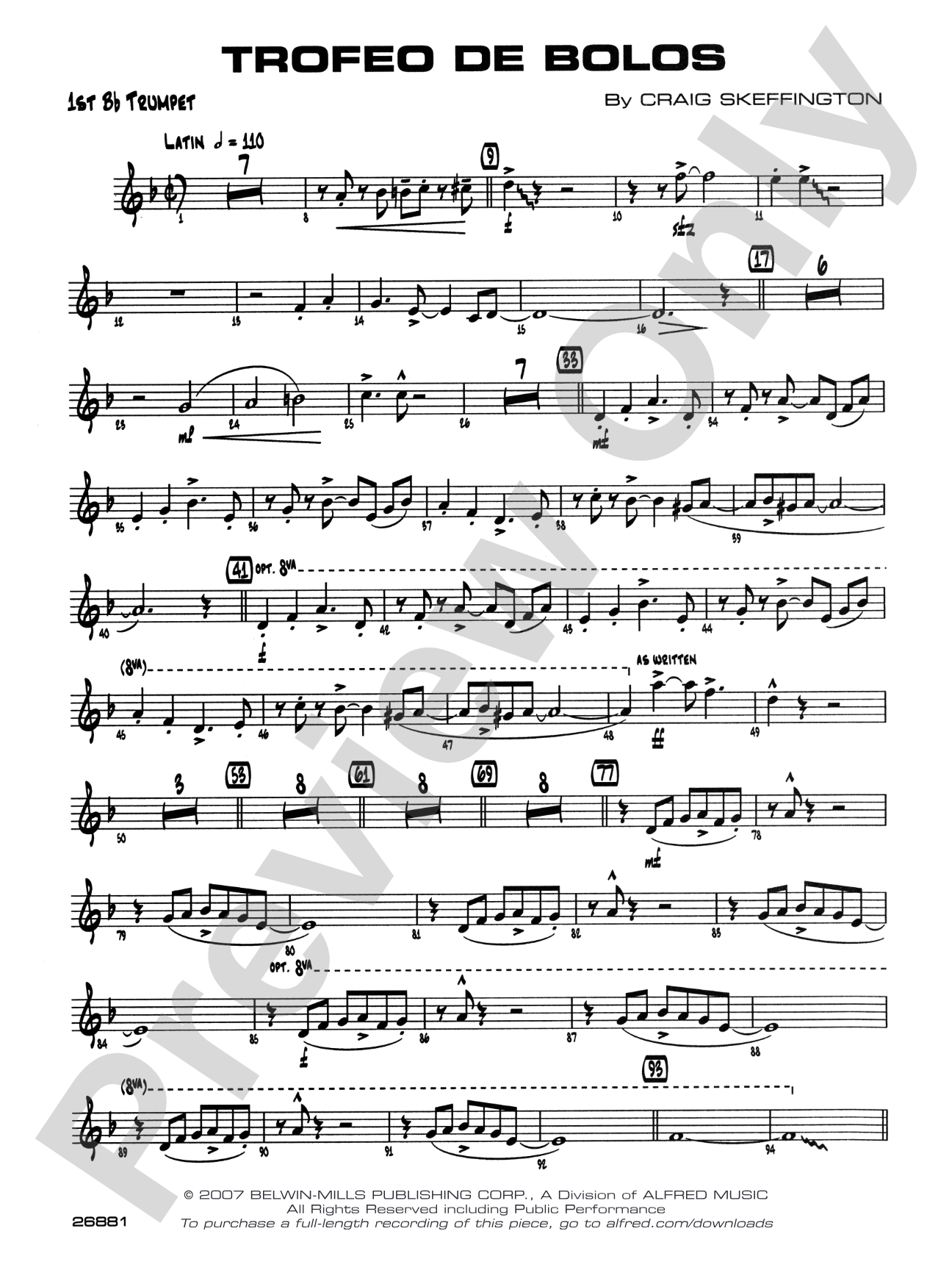 Trofeo de Bolos: 1st B-flat Trumpet