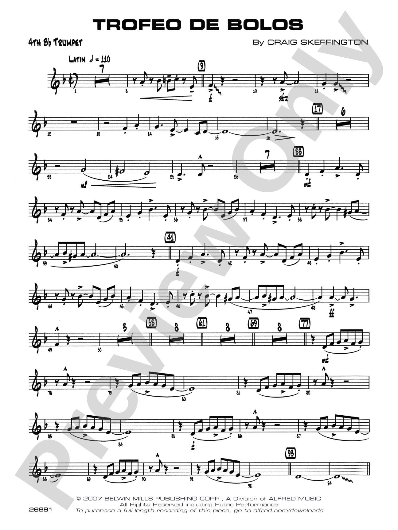 Trofeo de Bolos: 4th B-flat Trumpet