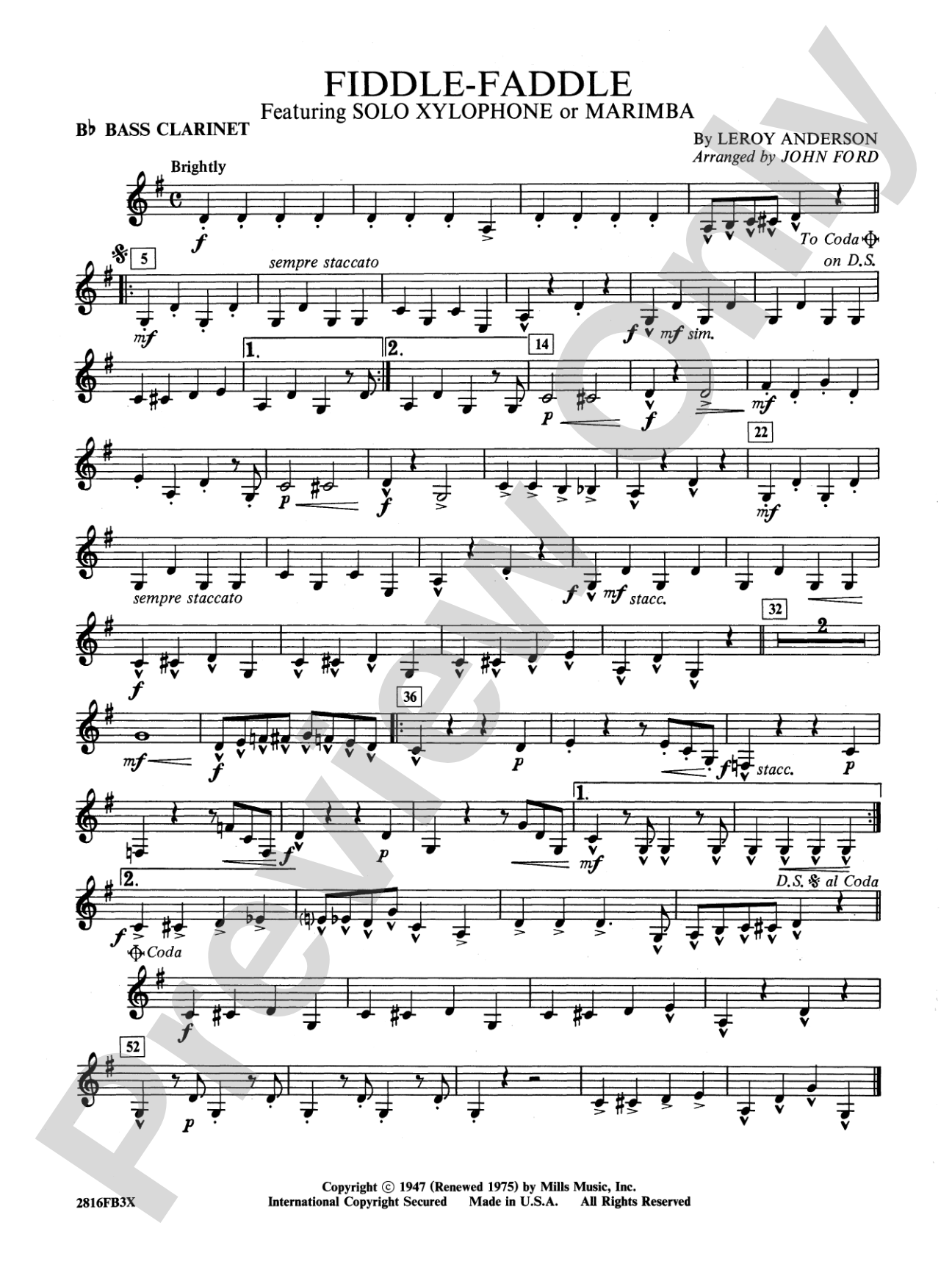 Fiddle-Faddle: B-flat Bass Clarinet