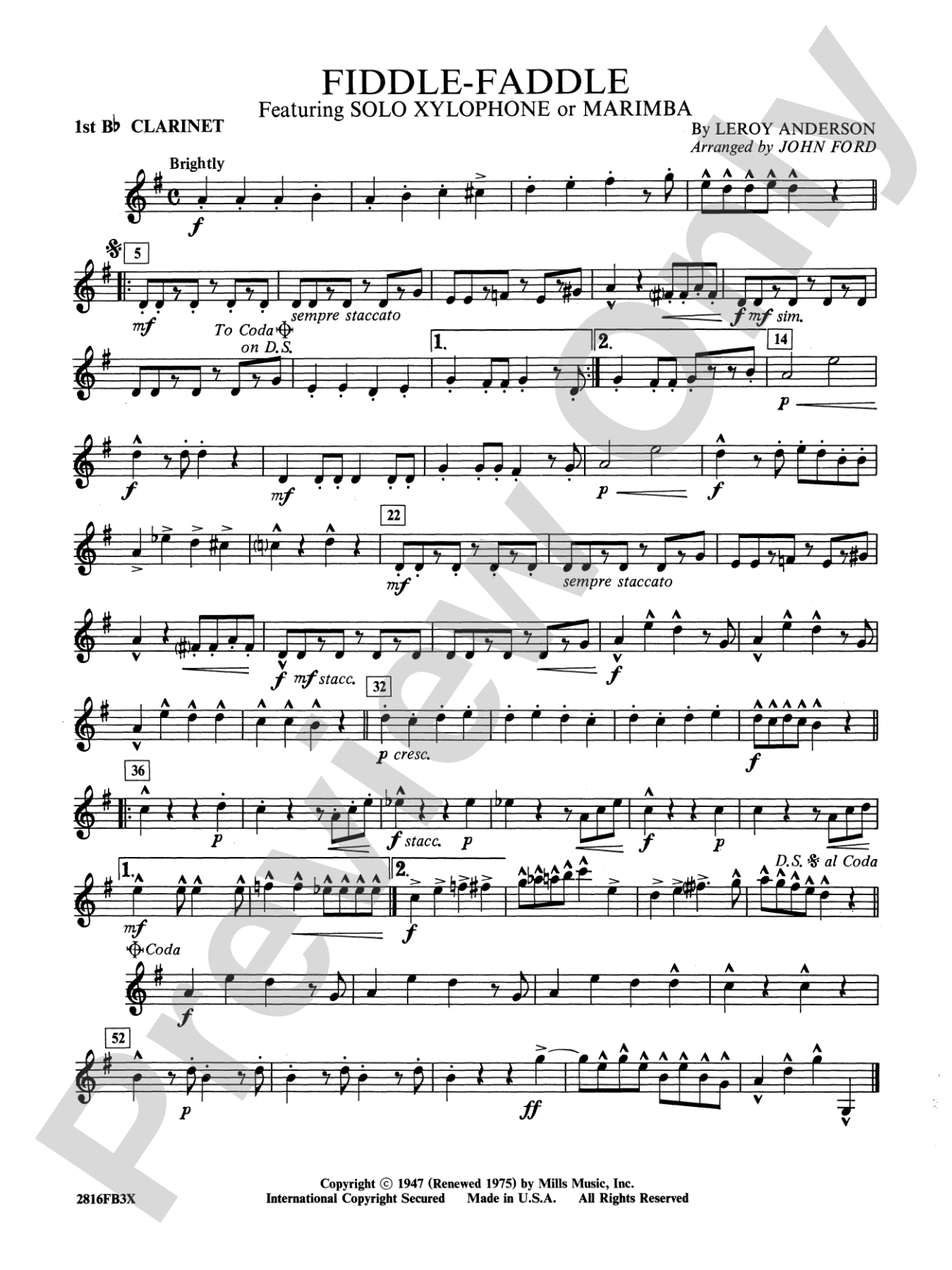 Fiddle-Faddle: 1st B-flat Clarinet