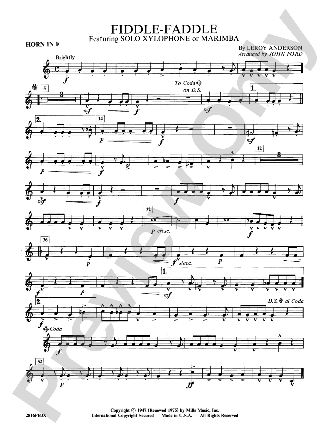 Fiddle-Faddle: 1st F Horn