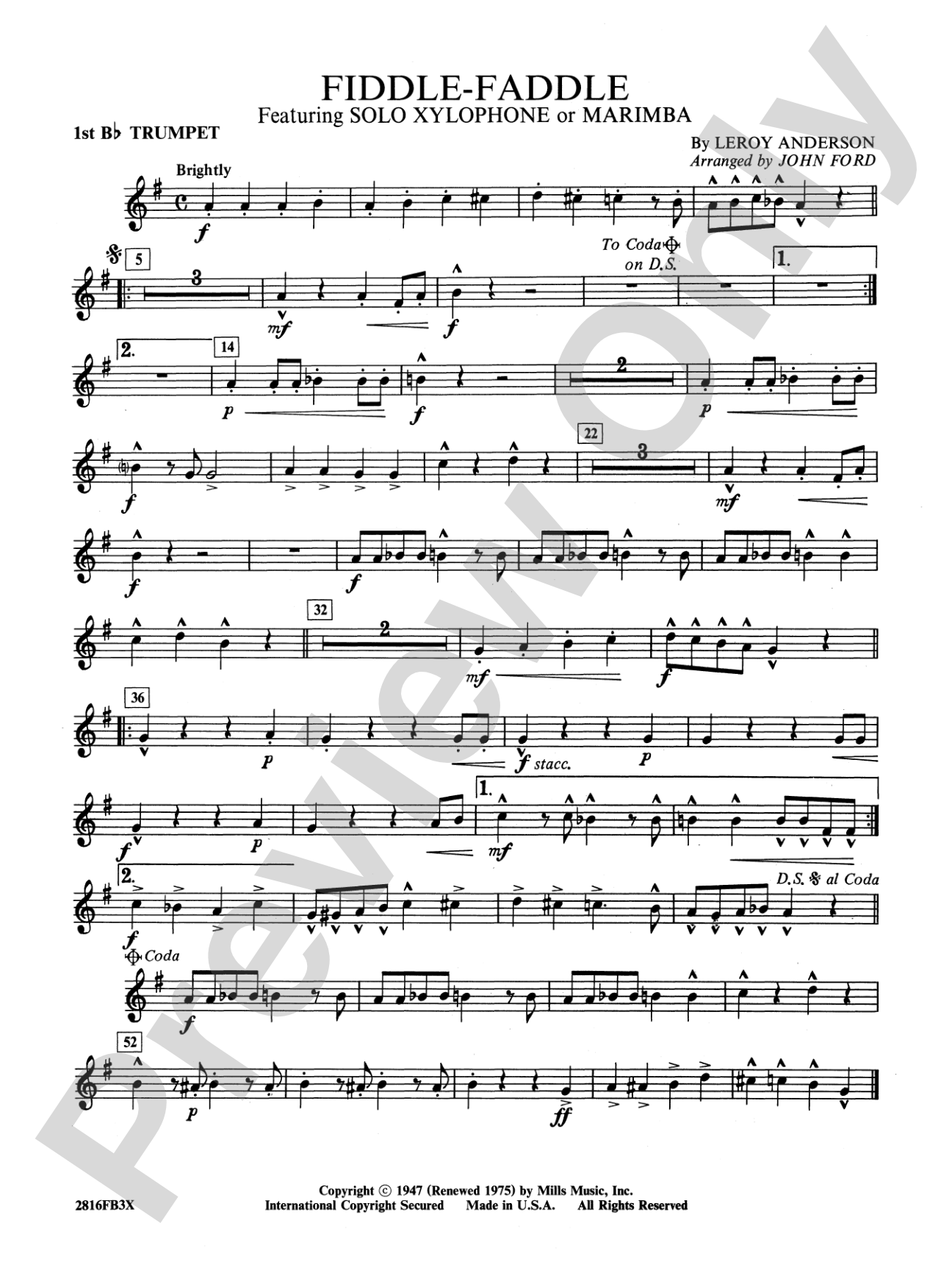 Fiddle-Faddle: 1st B-flat Trumpet